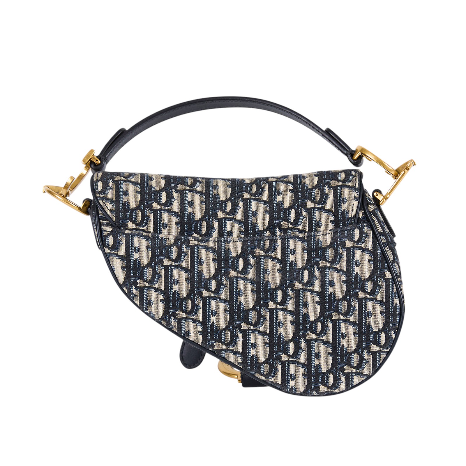 迪奧 CHRISTIAN DIOR Saddle 迷你 馬鞍包 手提 肩背包 藍色 緹花 M0456CTZQ  防塵袋/原廠盒子/保證卡