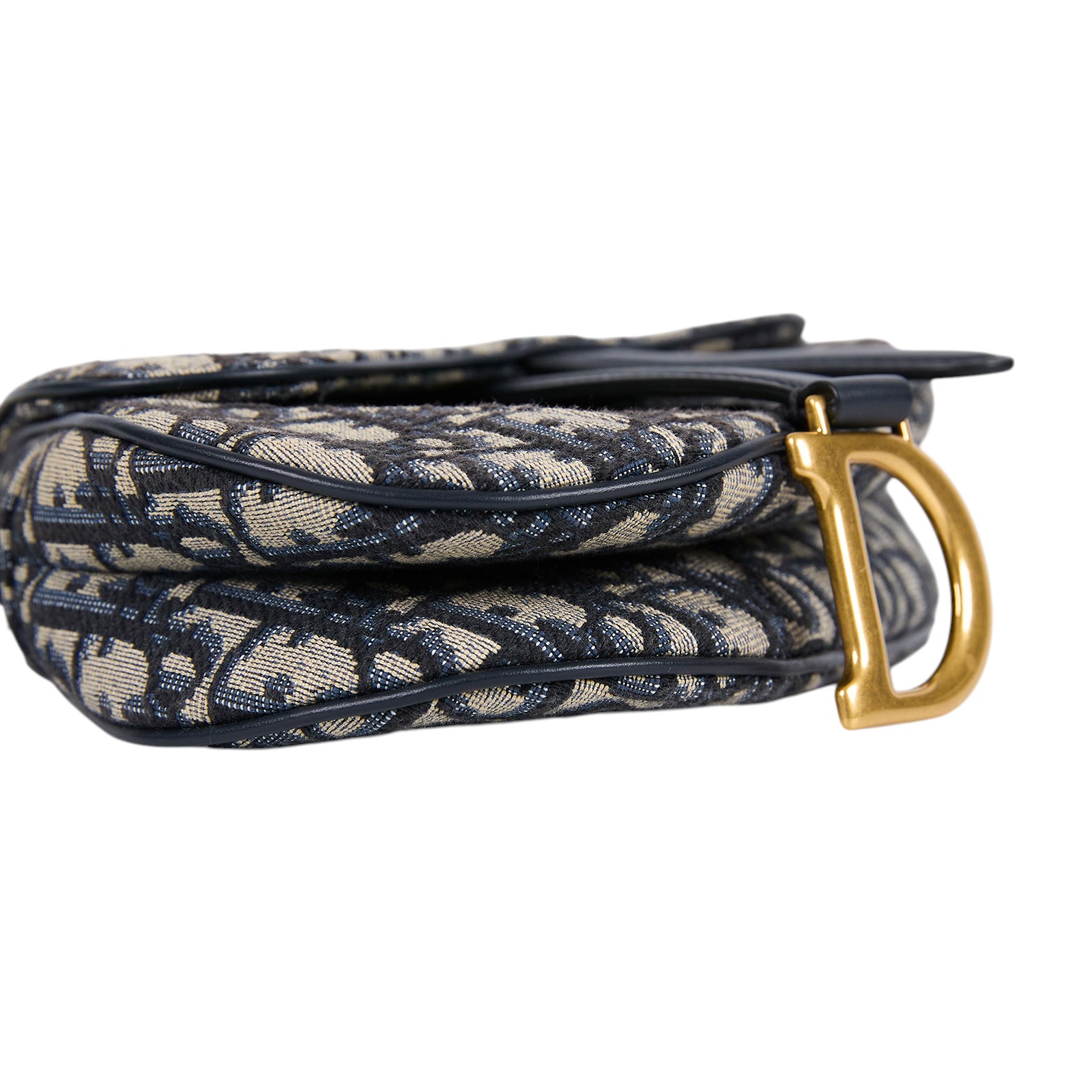 迪奧 CHRISTIAN DIOR Saddle 迷你 馬鞍包 手提 肩背包 藍色 緹花 M0456CTZQ  防塵袋/原廠盒子/保證卡