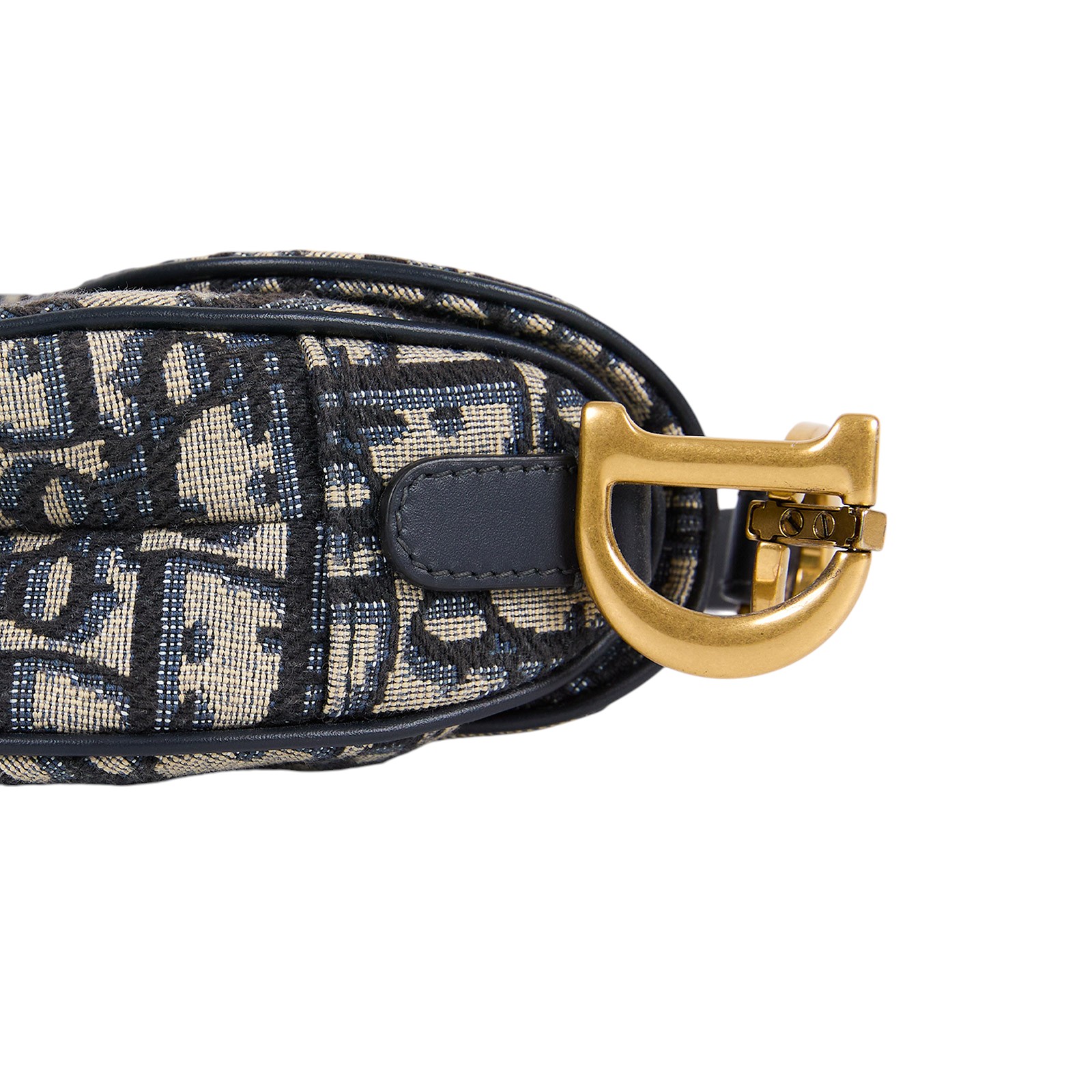 迪奧 CHRISTIAN DIOR Saddle 迷你 馬鞍包 手提 肩背包 藍色 緹花 M0456CTZQ  防塵袋/原廠盒子/保證卡