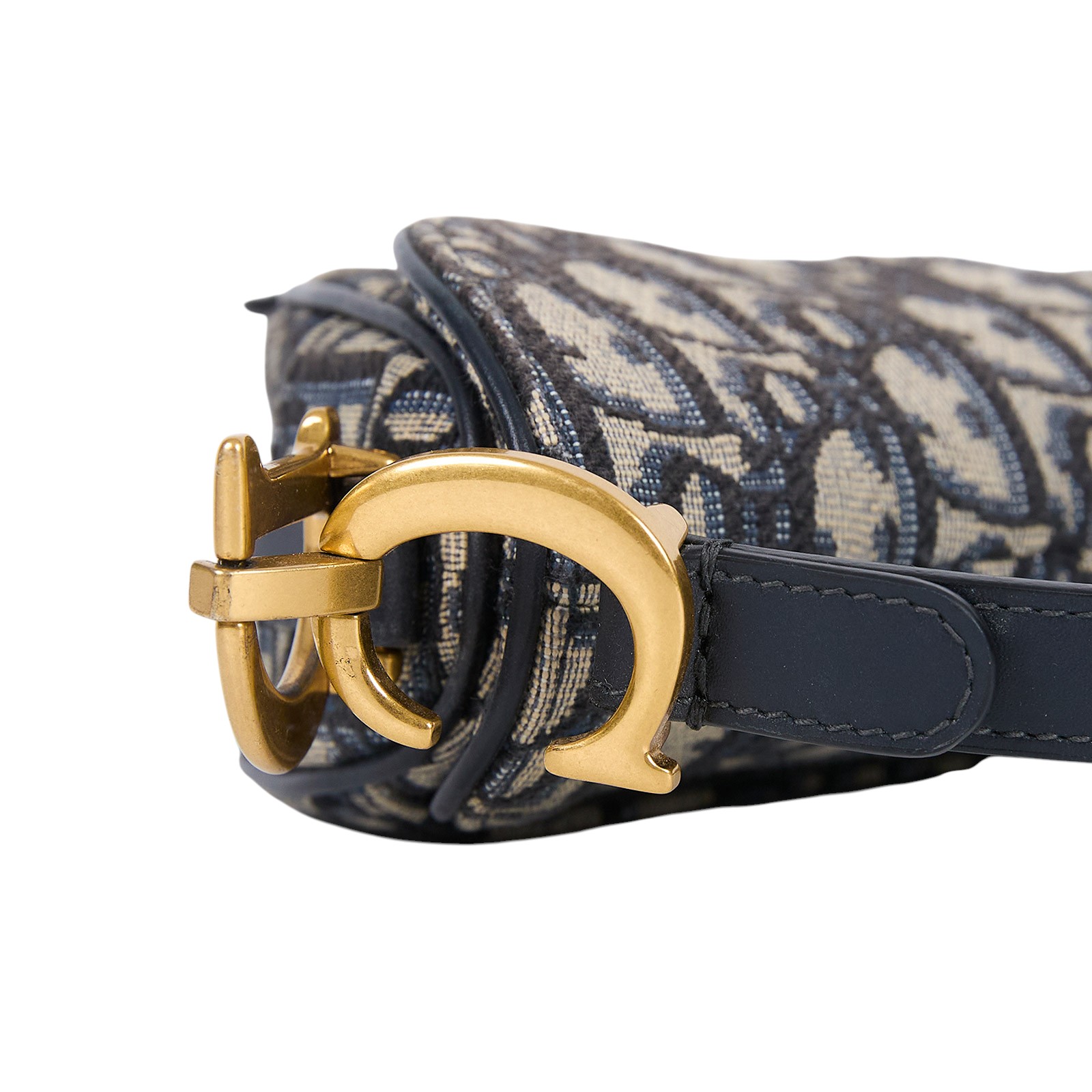 迪奧 CHRISTIAN DIOR Saddle 迷你 馬鞍包 手提 肩背包 藍色 緹花 M0456CTZQ  防塵袋/原廠盒子/保證卡