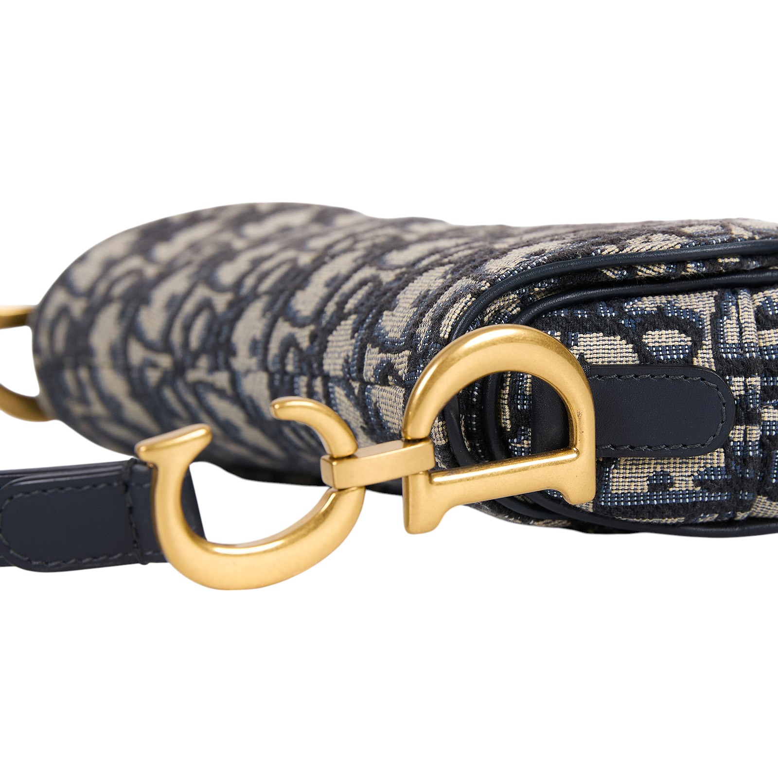 迪奧 CHRISTIAN DIOR Saddle 迷你 馬鞍包 手提 肩背包 藍色 緹花 M0456CTZQ  防塵袋/原廠盒子/保證卡