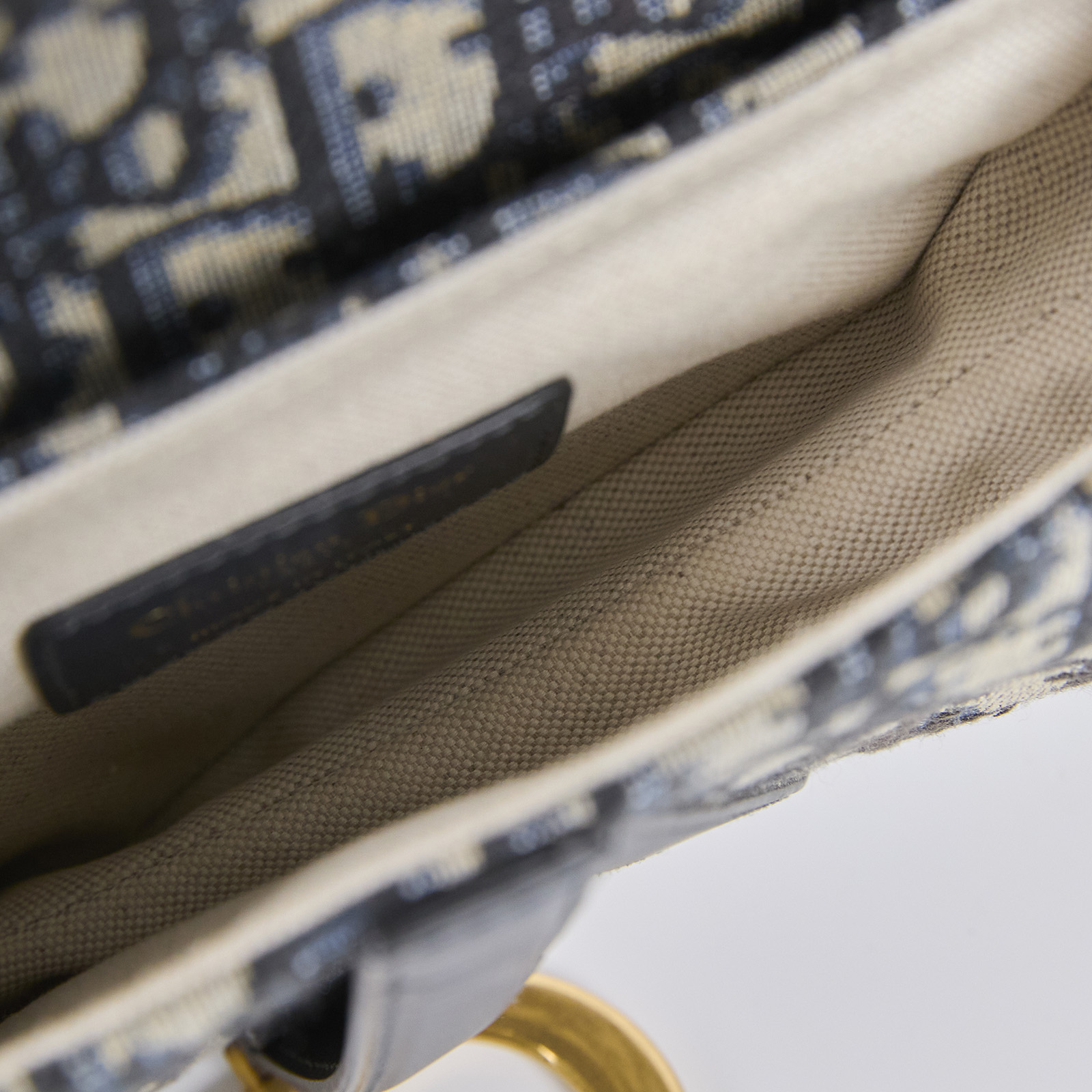 迪奧 CHRISTIAN DIOR Saddle 迷你 馬鞍包 手提 肩背包 藍色 緹花 M0456CTZQ  防塵袋/原廠盒子/保證卡