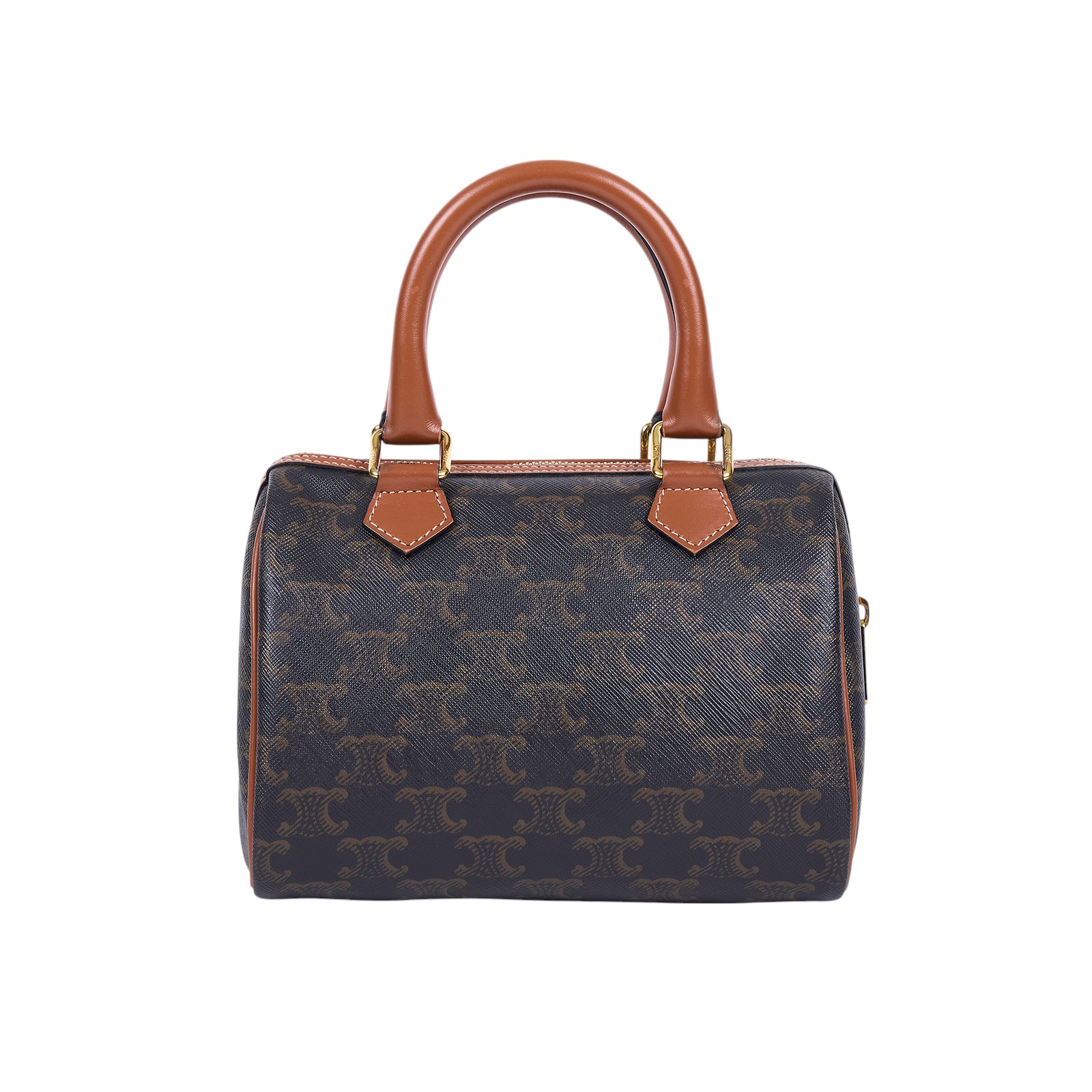 思琳 CELINE Triomphe 帆布 小牛皮 飾邊 手提 斜背 波士頓包 197582CAS 凱旋老花波士頓包 2WAY 防塵袋