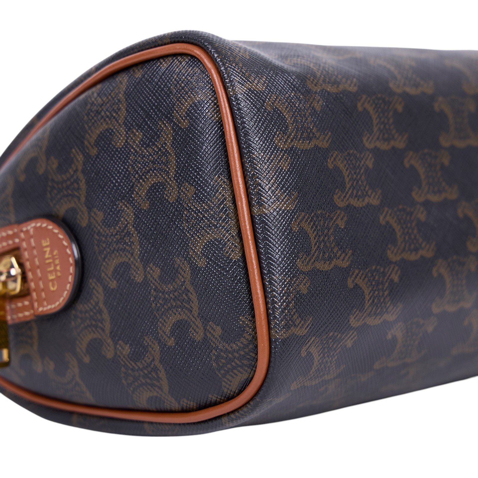 思琳 CELINE Triomphe 帆布 小牛皮 飾邊 手提 斜背 波士頓包 197582CAS 凱旋老花波士頓包 2WAY 防塵袋