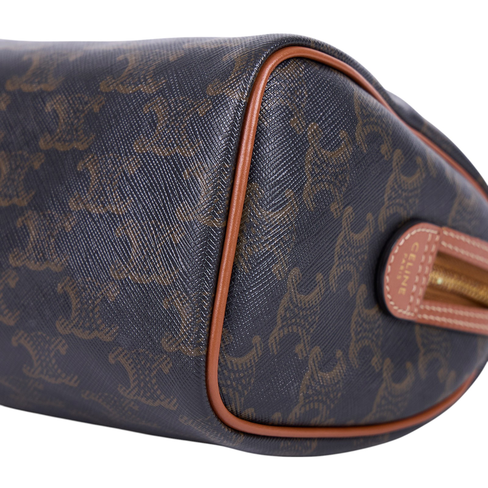 思琳 CELINE Triomphe 帆布 小牛皮 飾邊 手提 斜背 波士頓包 197582CAS 凱旋老花波士頓包 2WAY 防塵袋