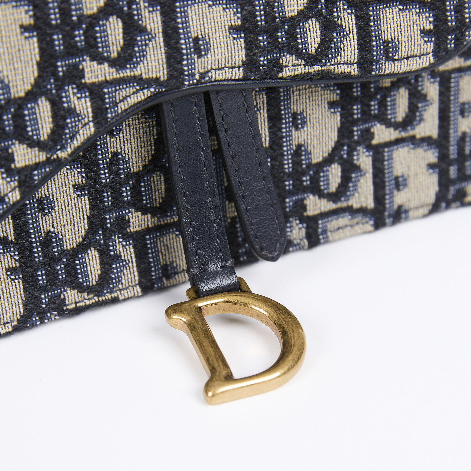 迪奧 CHRISTIAN DIOR Saddle 馬鞍 腰包 S5619CTZQ 藍緹花腰包 原廠盒子/防塵袋