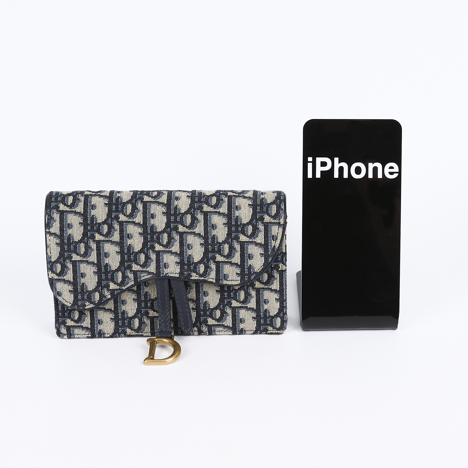 迪奧 CHRISTIAN DIOR Saddle 馬鞍 腰包 S5619CTZQ 藍緹花腰包 原廠盒子/防塵袋