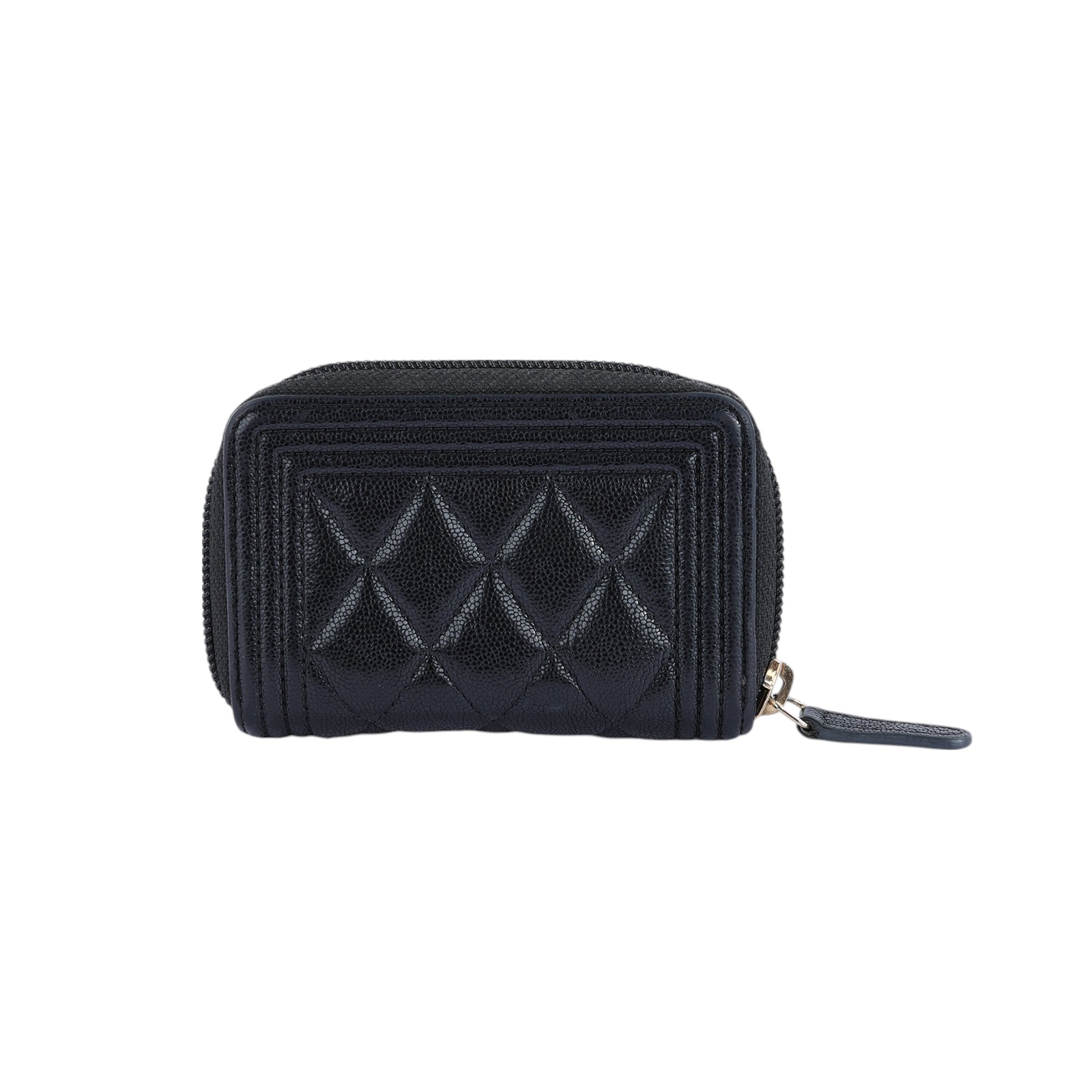 香奈兒 CHANEL BOY 拉鍊 零錢包 AB2480 28開黑荔枝BOY卡包 防塵袋/原廠盒子/保證卡