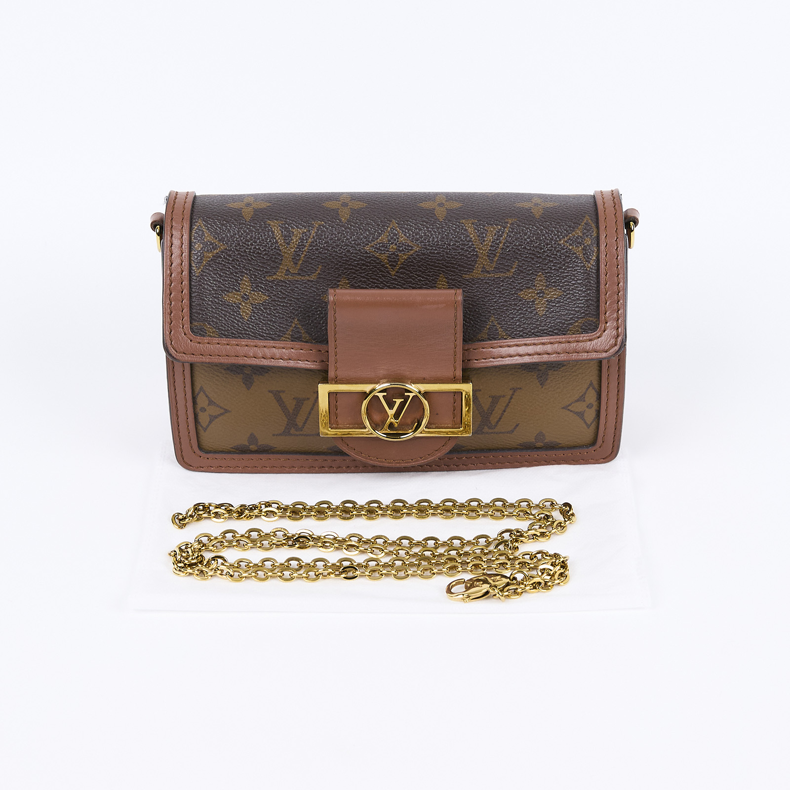 路易威登 LOUIS VUITTON Dauphine 鏈帶錢包 M68746 晶片款 原花DAUPHINE WOC 鍊帶