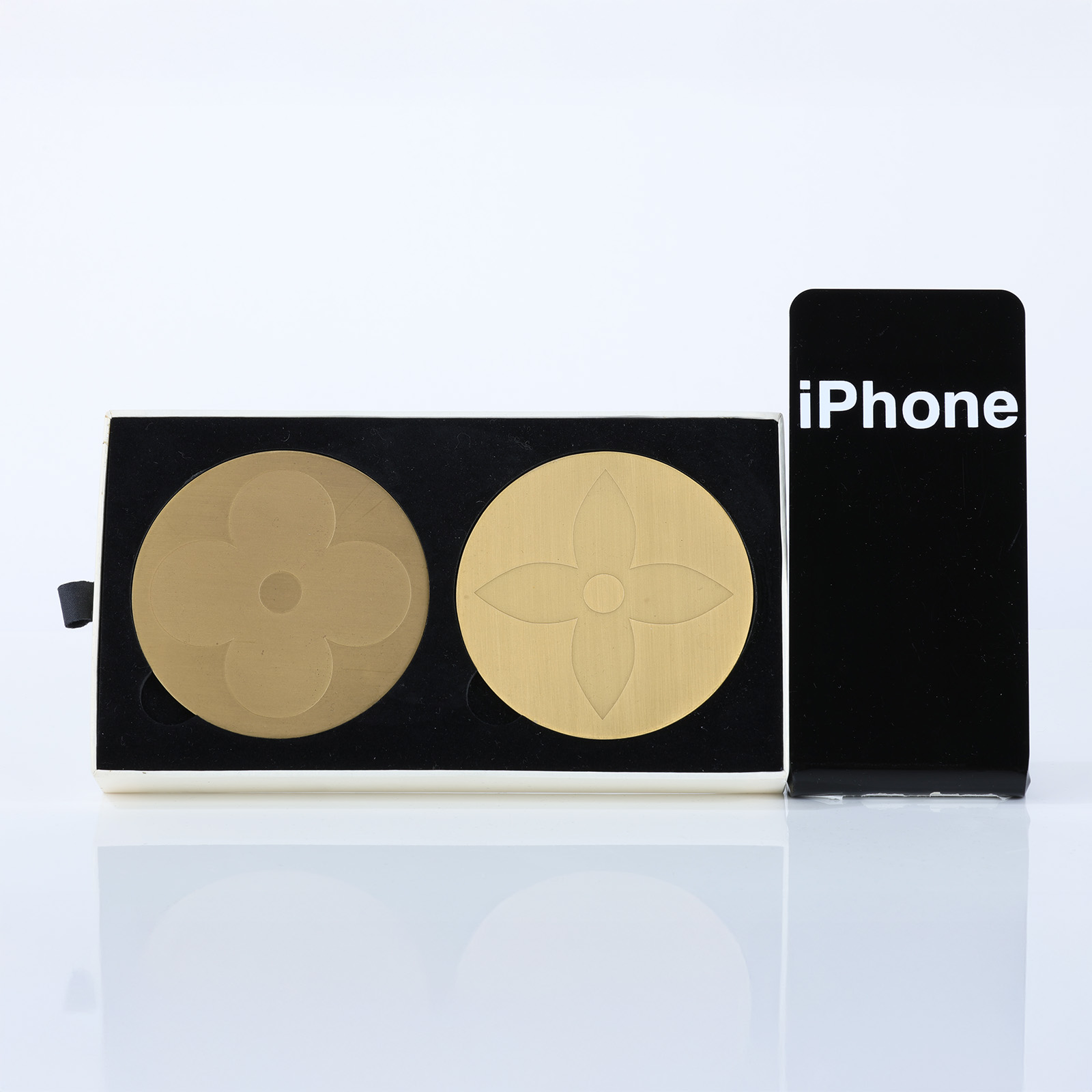 路易威登 LOUIS VUITTON VIP禮 杯墊  霧金原花圖案杯墊 原廠盒子