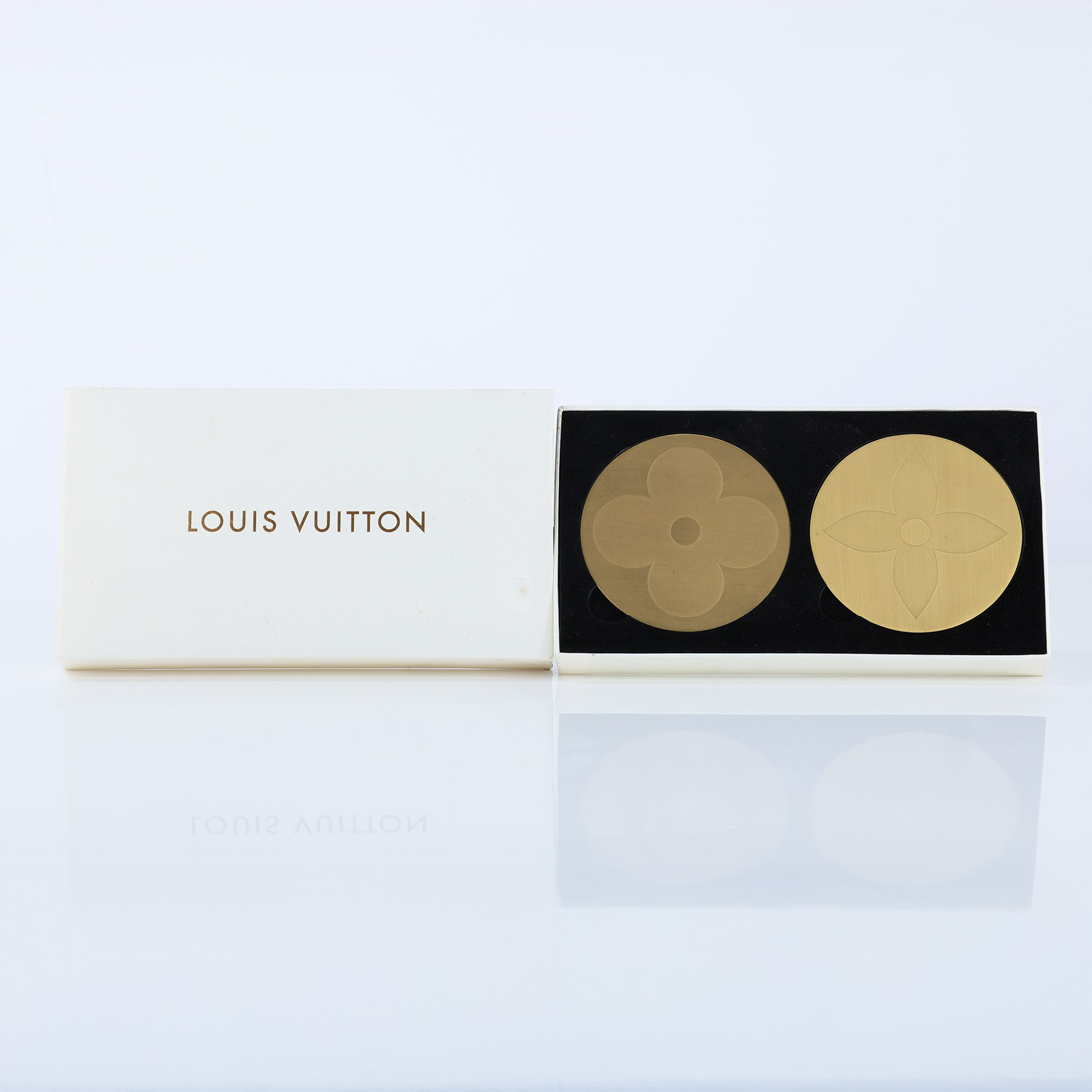 路易威登 LOUIS VUITTON VIP禮 杯墊  霧金原花圖案杯墊 原廠盒子