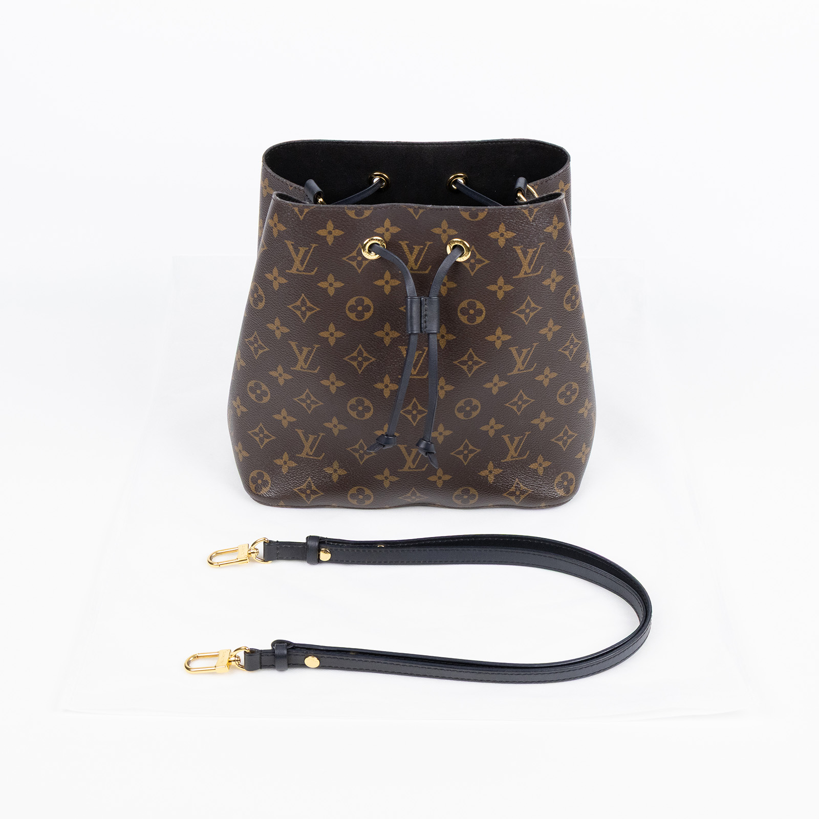 路易威登 LOUIS VUITTON NéoNoé MM 原花 束口水桶包 M44020 黑原花NEONOE水桶包 無附屬品