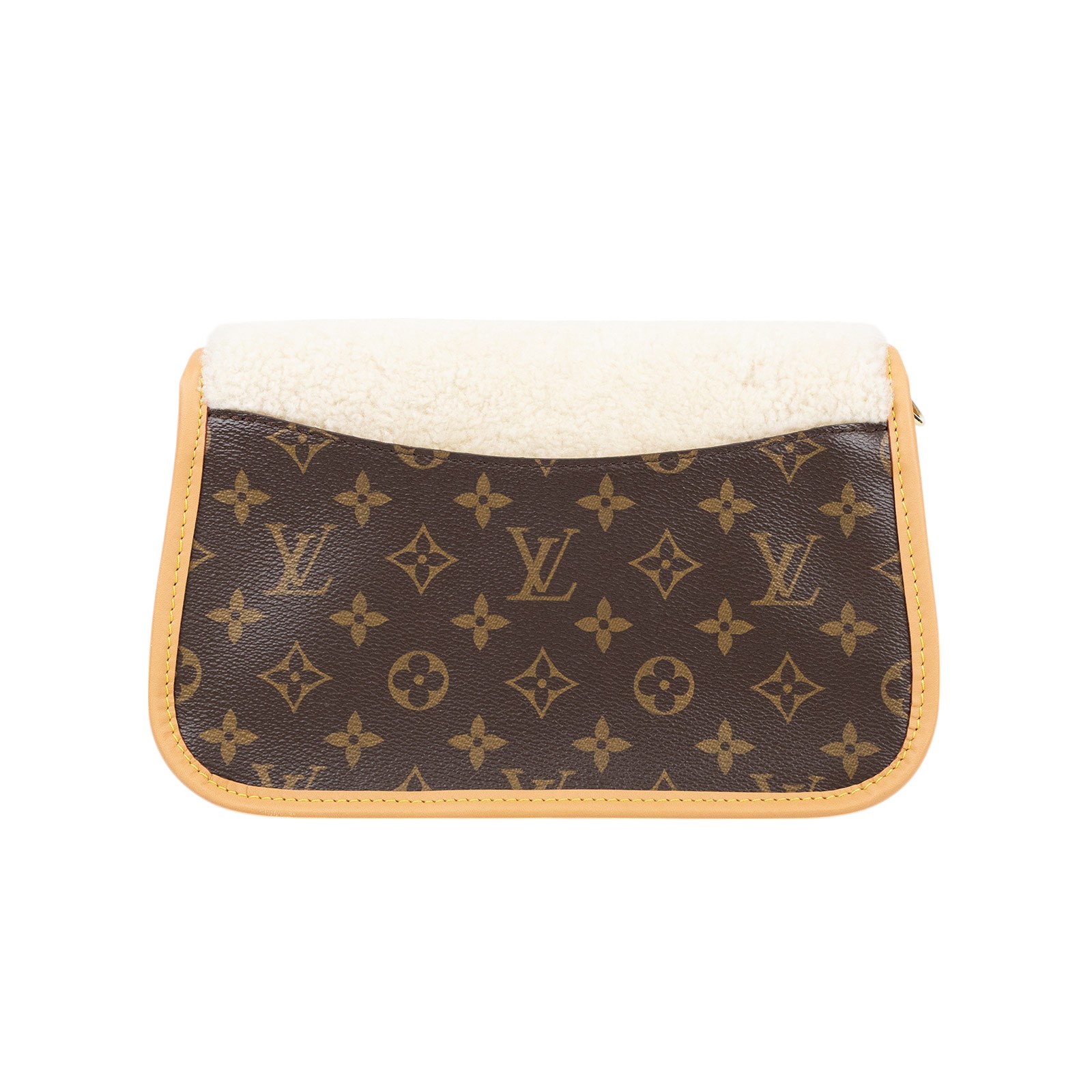路易威登 LOUIS VUITTON Diane Monogram 帆布 羊絨 肩背包 米白色 M46317 晶片款  原廠盒子/防塵袋/背帶2