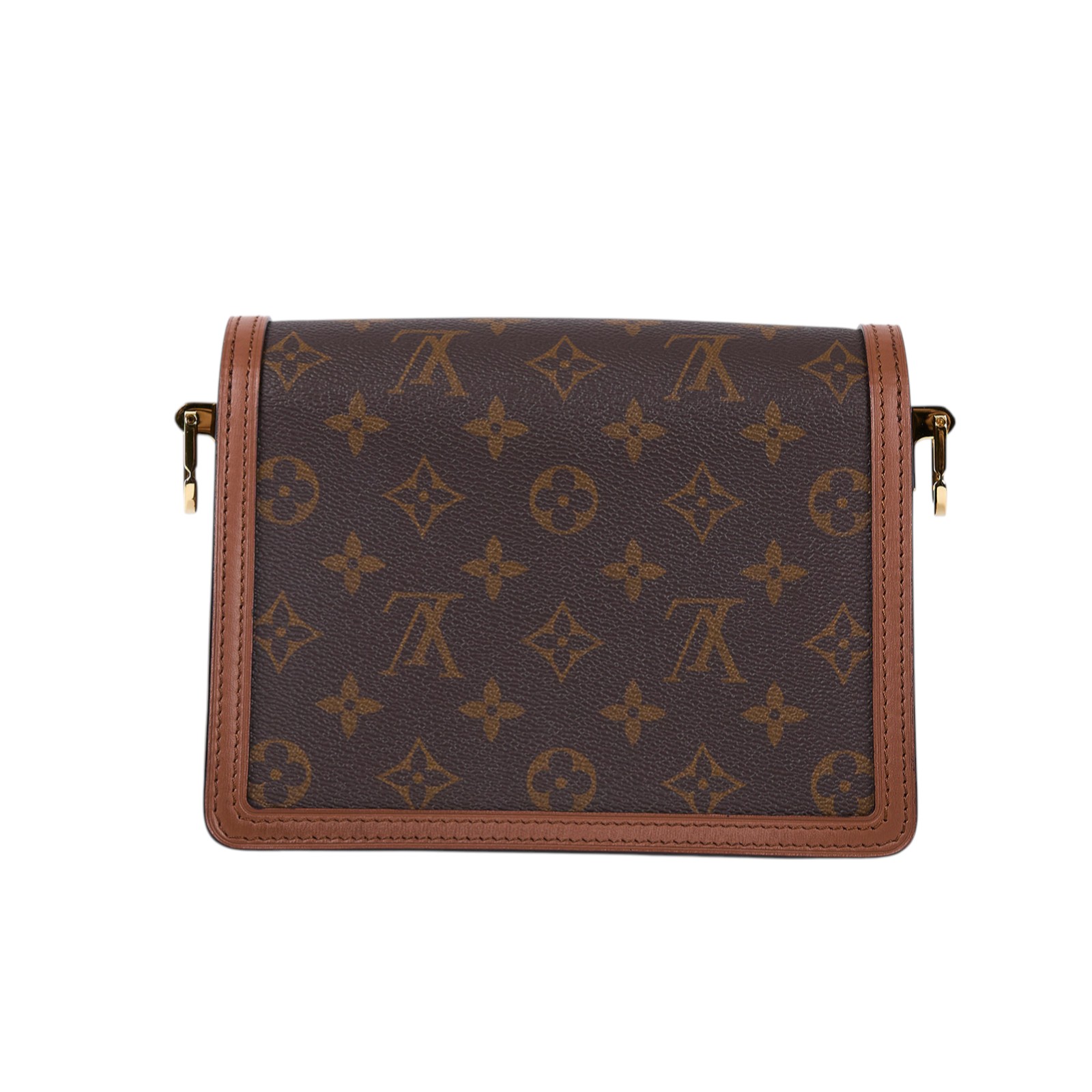 路易威登 LOUIS VUITTON Mini Dauphine 達芙妮 Reverse皮革飾邊 帆布肩背 斜背包 M45959 晶片款  原廠盒子/防塵袋/購買證明