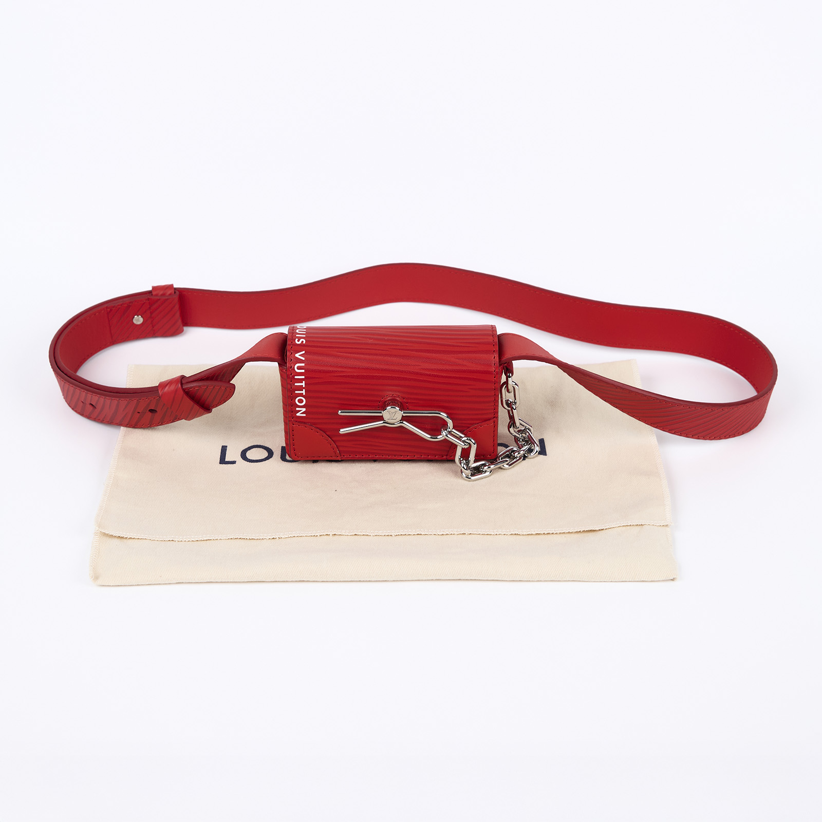 路易威登 LOUIS VUITTON Micro Steamer 郵差包 紅色 M23837 晶片款 紅色EPI迷你肩背包 防塵袋