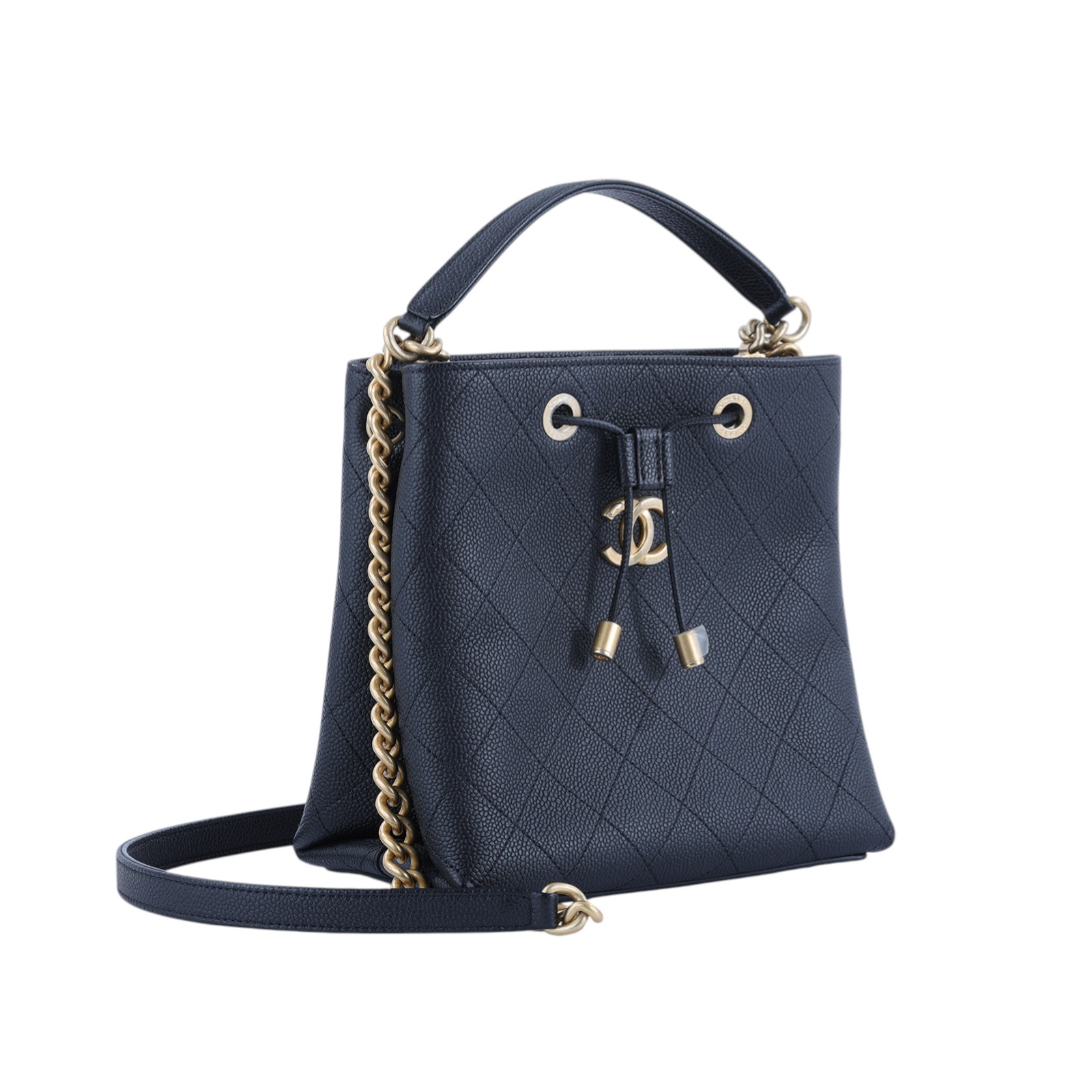 香奈兒 CHANEL 手提 肩背包 AS0310 B04497 30開黑金荔枝牛水桶包 原廠盒子/防塵袋/保證卡/購買證明