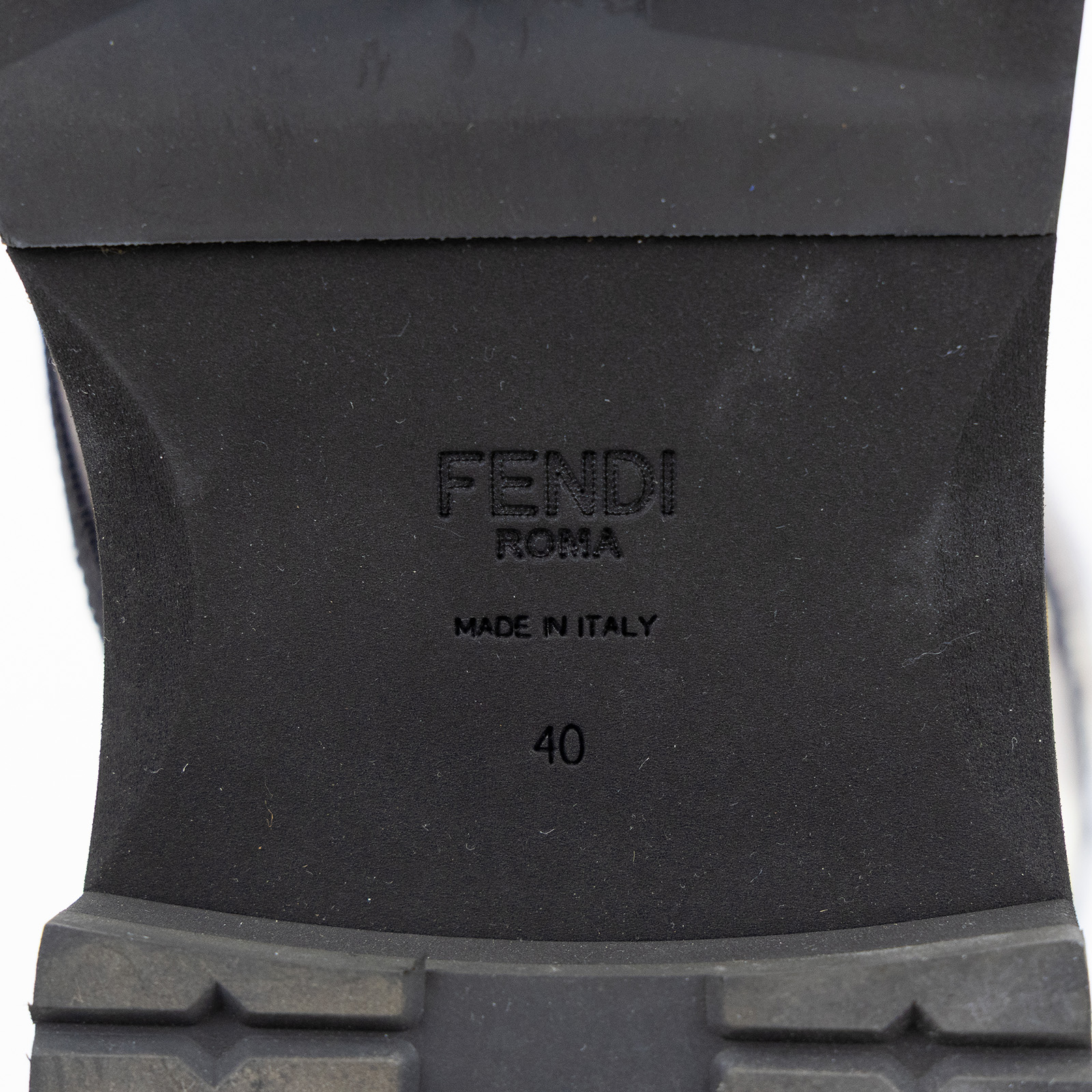 芬迪 FENDI 花卉印花 機車靴  黑灰水墨帆布中筒靴 無附屬品