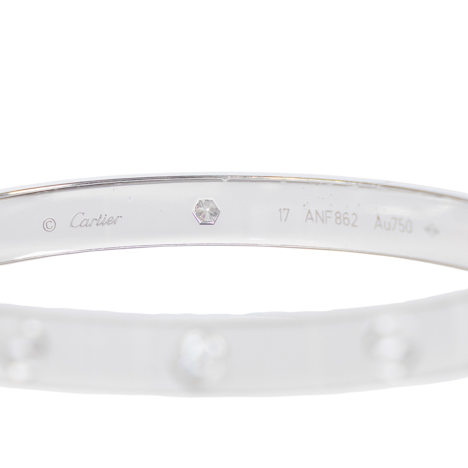 卡地亞 CARTIER Love 手環 經典款 4顆鑽石 B6035817 K18WG LOVE 4P手環 原廠盒子/保書