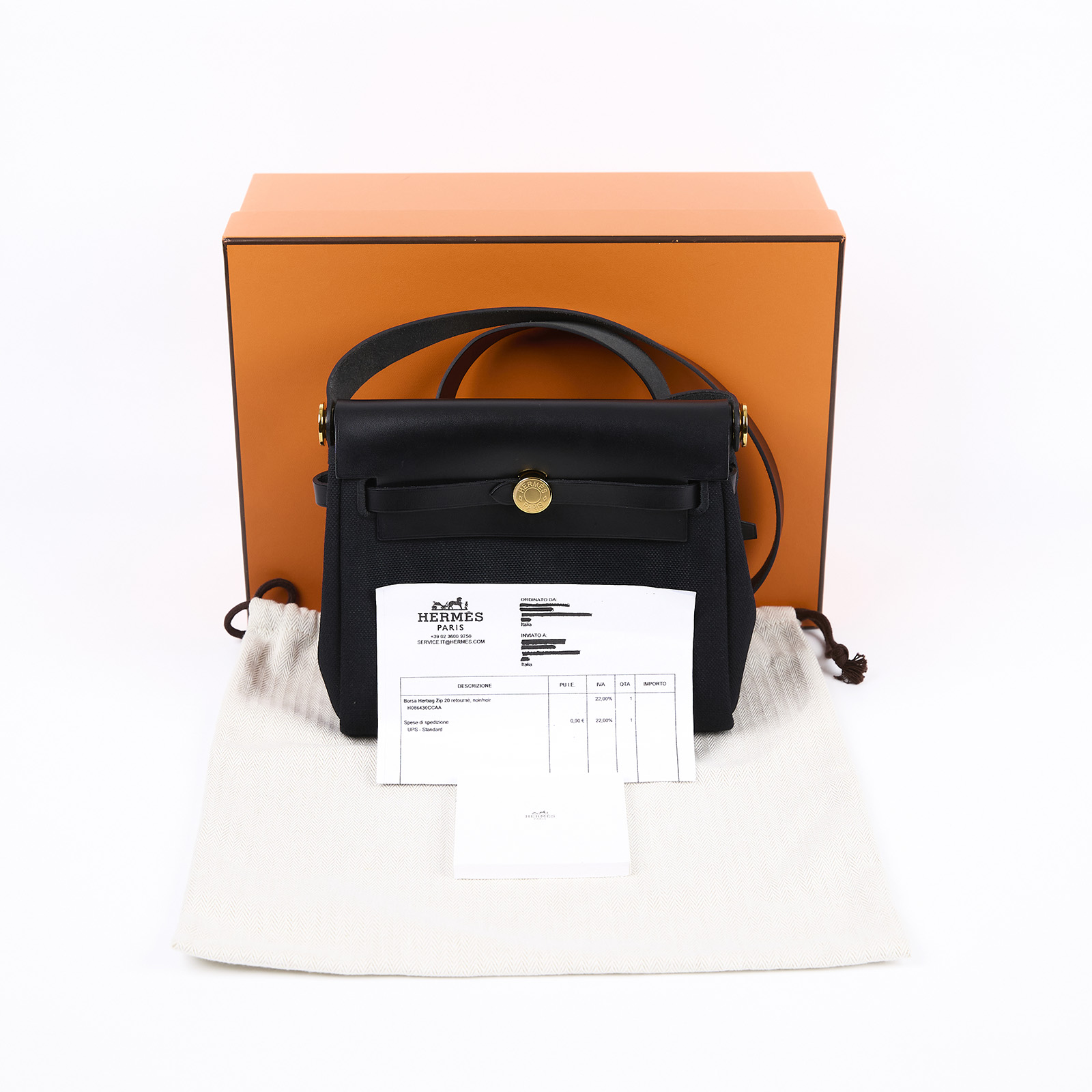 愛馬仕 Hermes Herbag Zip 20 金色五金 黑色 H086430CCAA W刻/ 黑HERBAG20 防塵袋/原廠盒子/購買證明影本