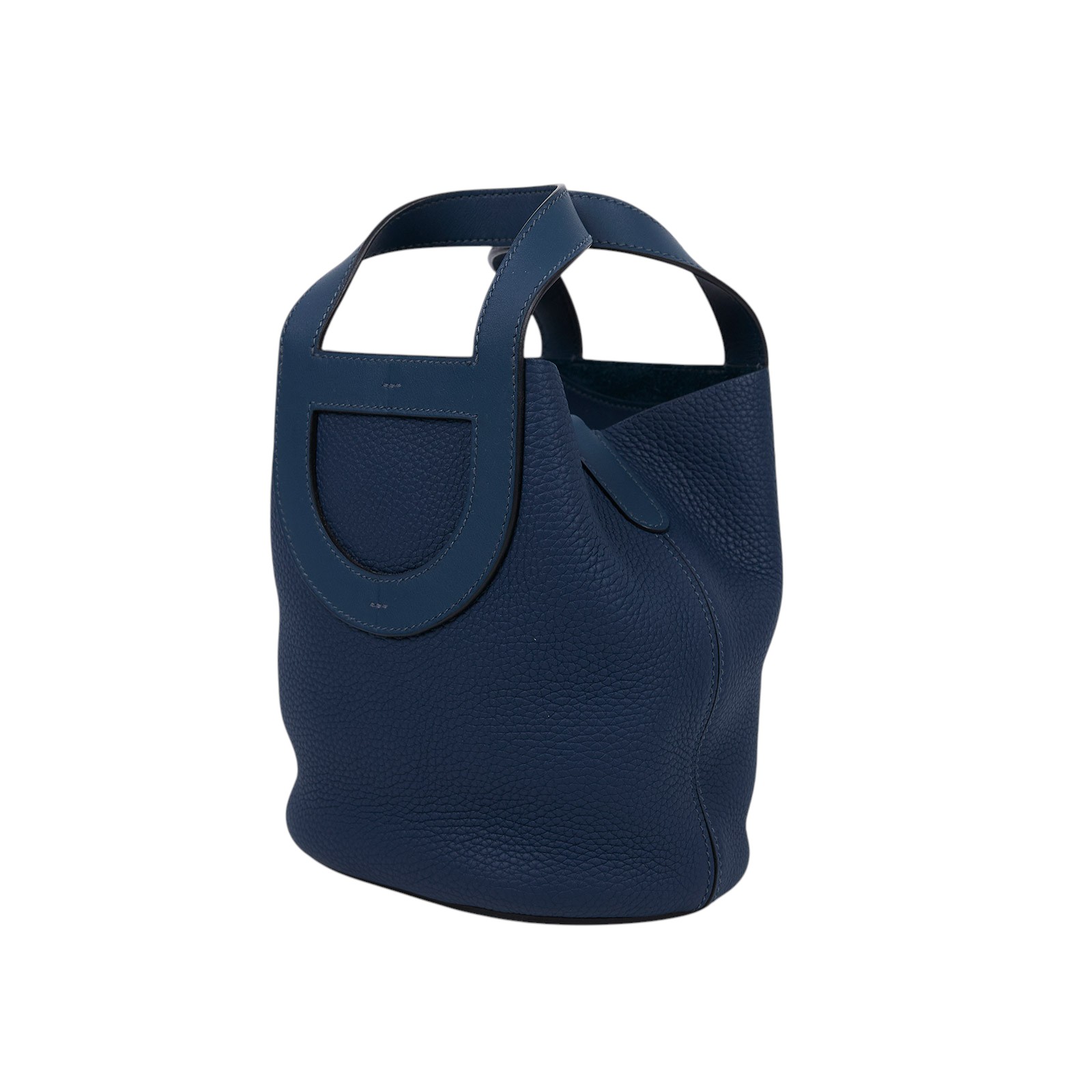 愛馬仕 Hermes In The Loop 18  豬鼻 菜籃子包 金色五金 普魯士藍 H084274CCAW /W刻  原廠盒子/防塵袋