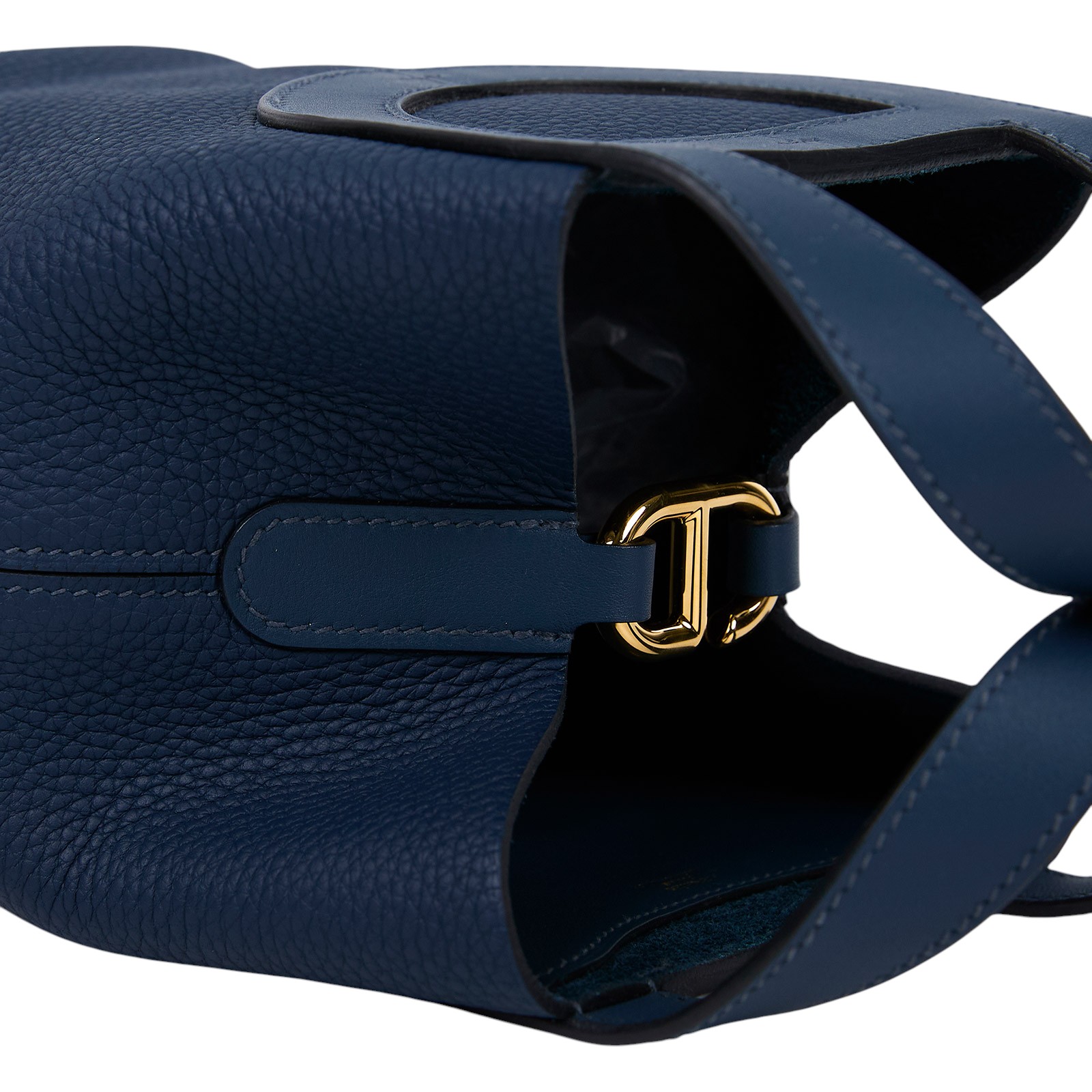 愛馬仕 Hermes In The Loop 18  豬鼻 菜籃子包 金色五金 普魯士藍 H084274CCAW /W刻  原廠盒子/防塵袋