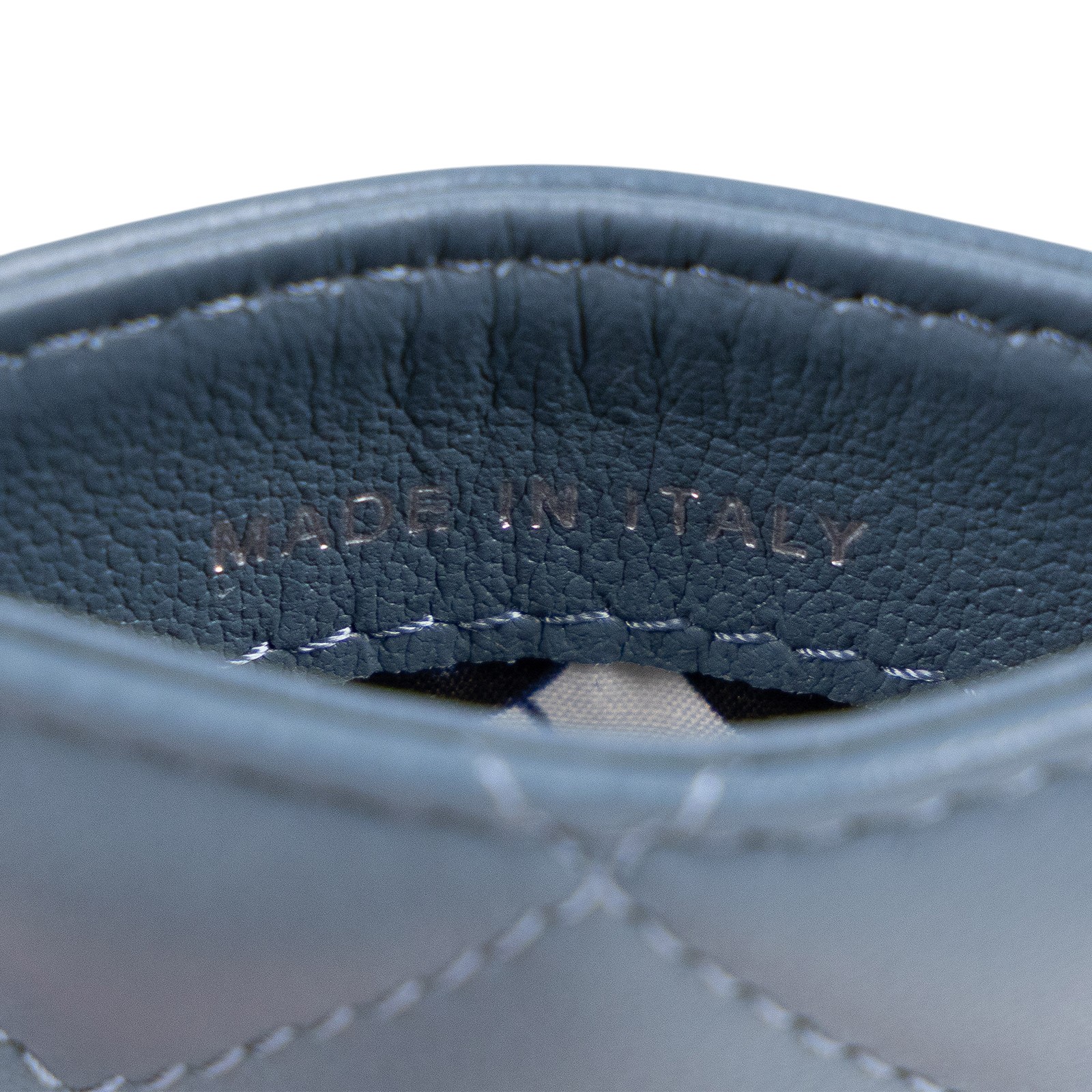 香奈兒 CHANEL 卡夾  晶片款 藍綠羊直立卡夾 原廠盒子/防塵袋