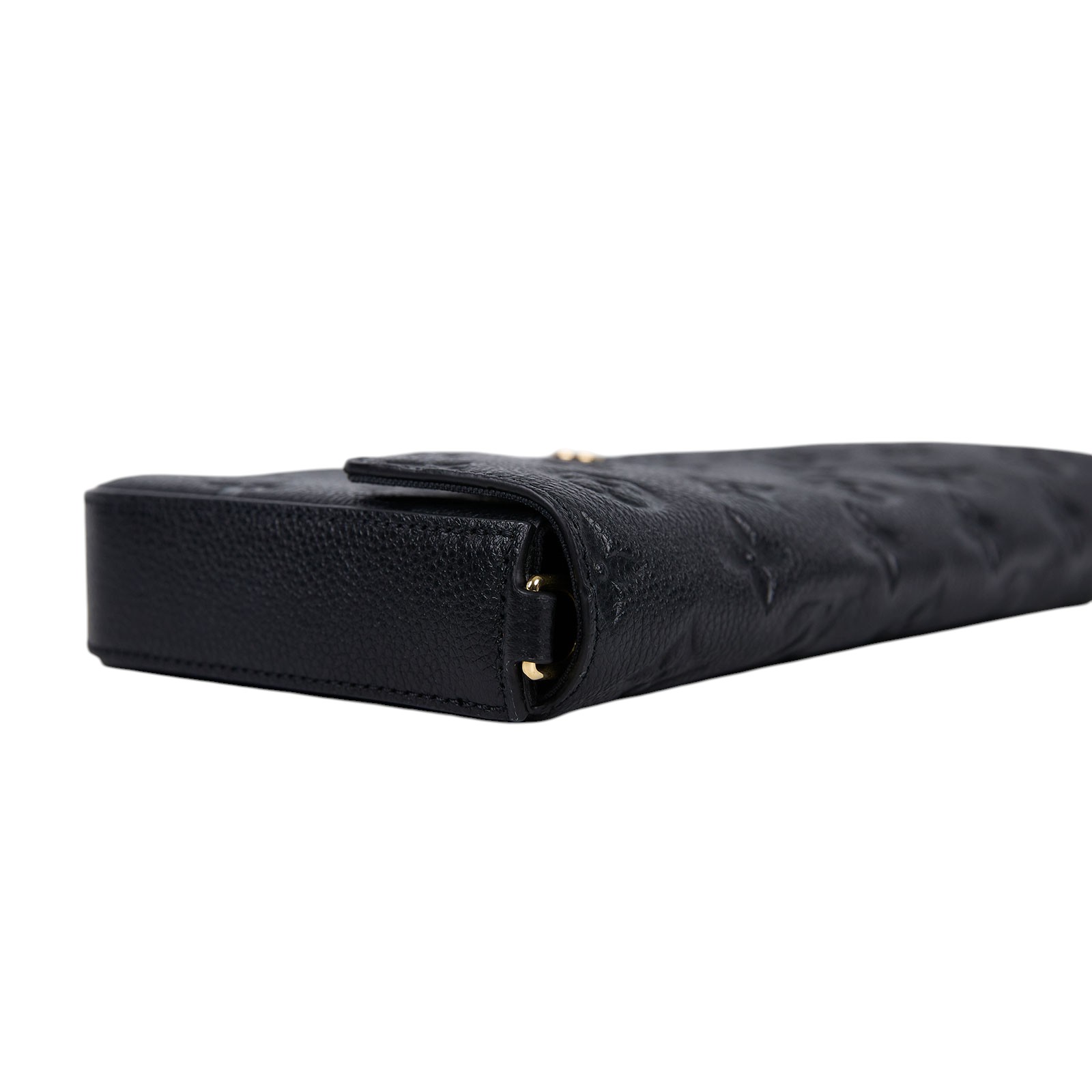路易威登 LOUIS VUITTON Félicie Pochette 經典壓花皮格 WOC 翻蓋 斜背 鍊帶 肩背包 黑色 M64064 晶片款  原廠盒子/防塵袋