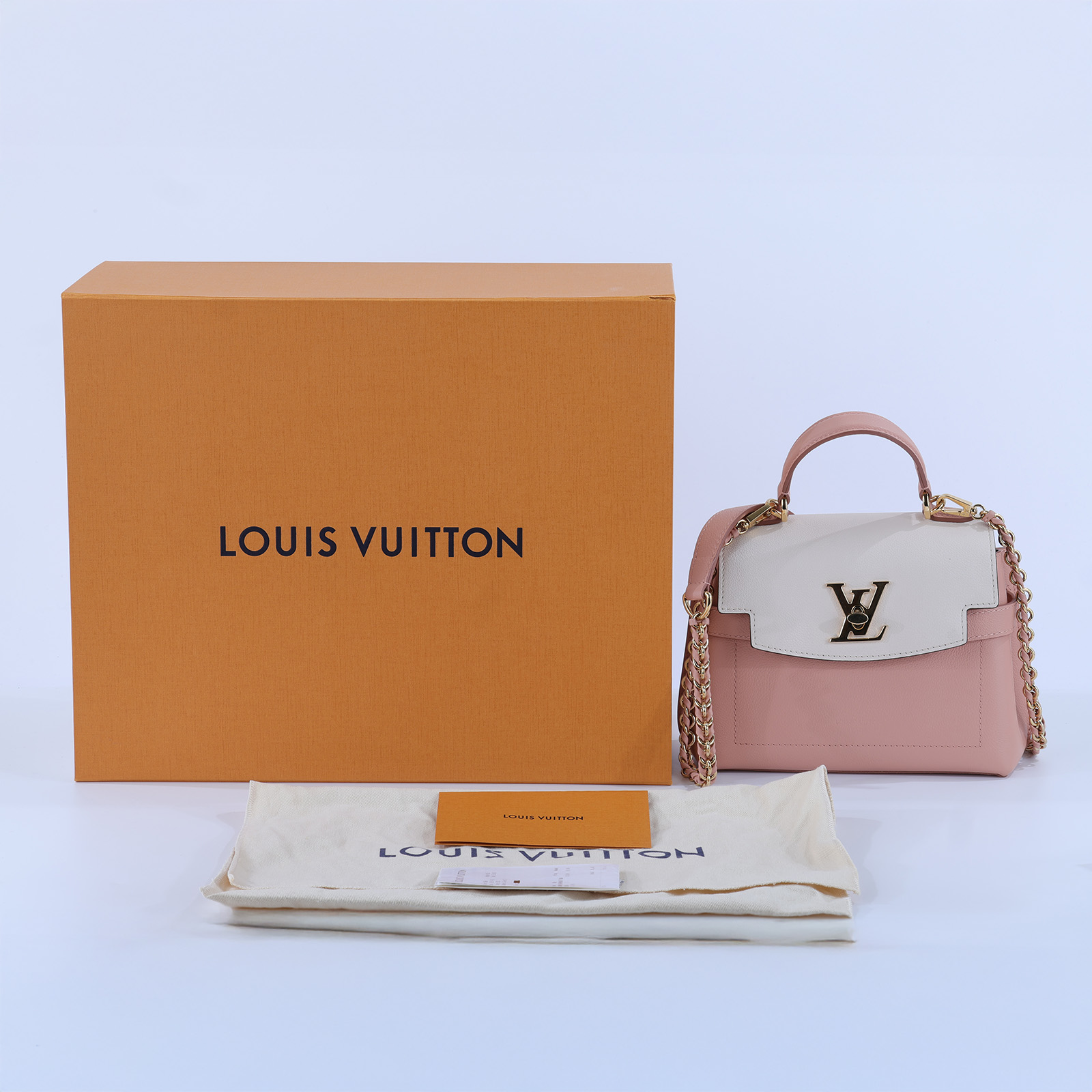 路易威登 LOUIS VUITTON LockMe Ever Mini Green/White 小牛皮 手提 斜背包 M22626 晶片款  原廠盒子/防塵袋/購買證明