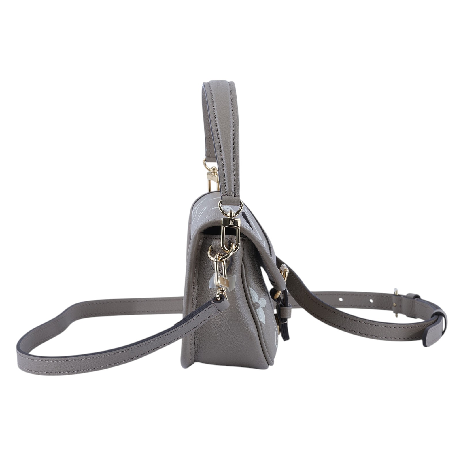 路易威登 LOUIS VUITTON Nano Diane 腋下包法棍 單肩背包 斑鳩灰 奶油色 M83300 晶片款  原廠盒子/防塵袋