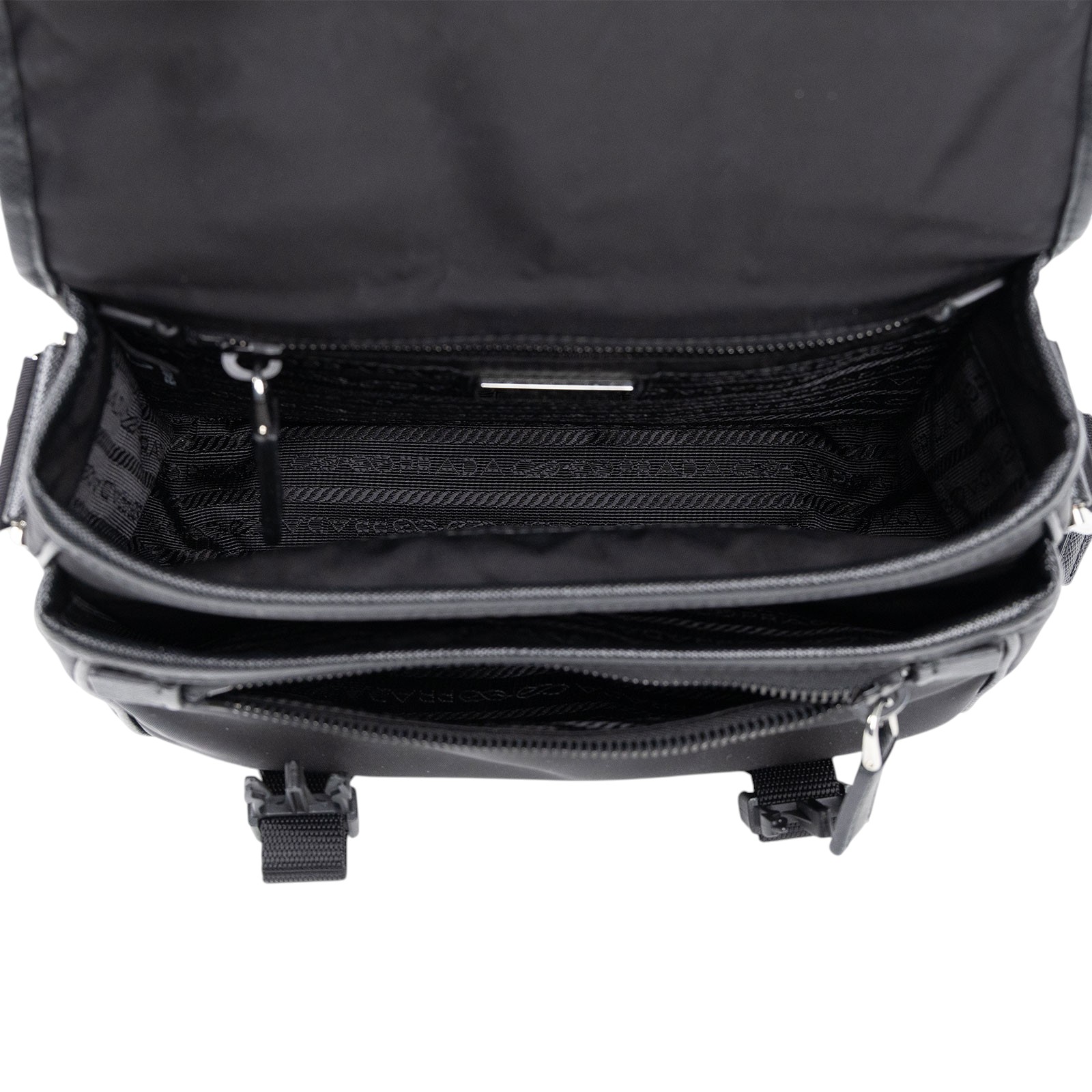 普拉達 PRADA Re-Nylon Saffiano 皮革肩背袋 2VD034_2DMH 黑Re-Nylon 及 Saffiano 皮革肩背袋 防塵袋/內袋