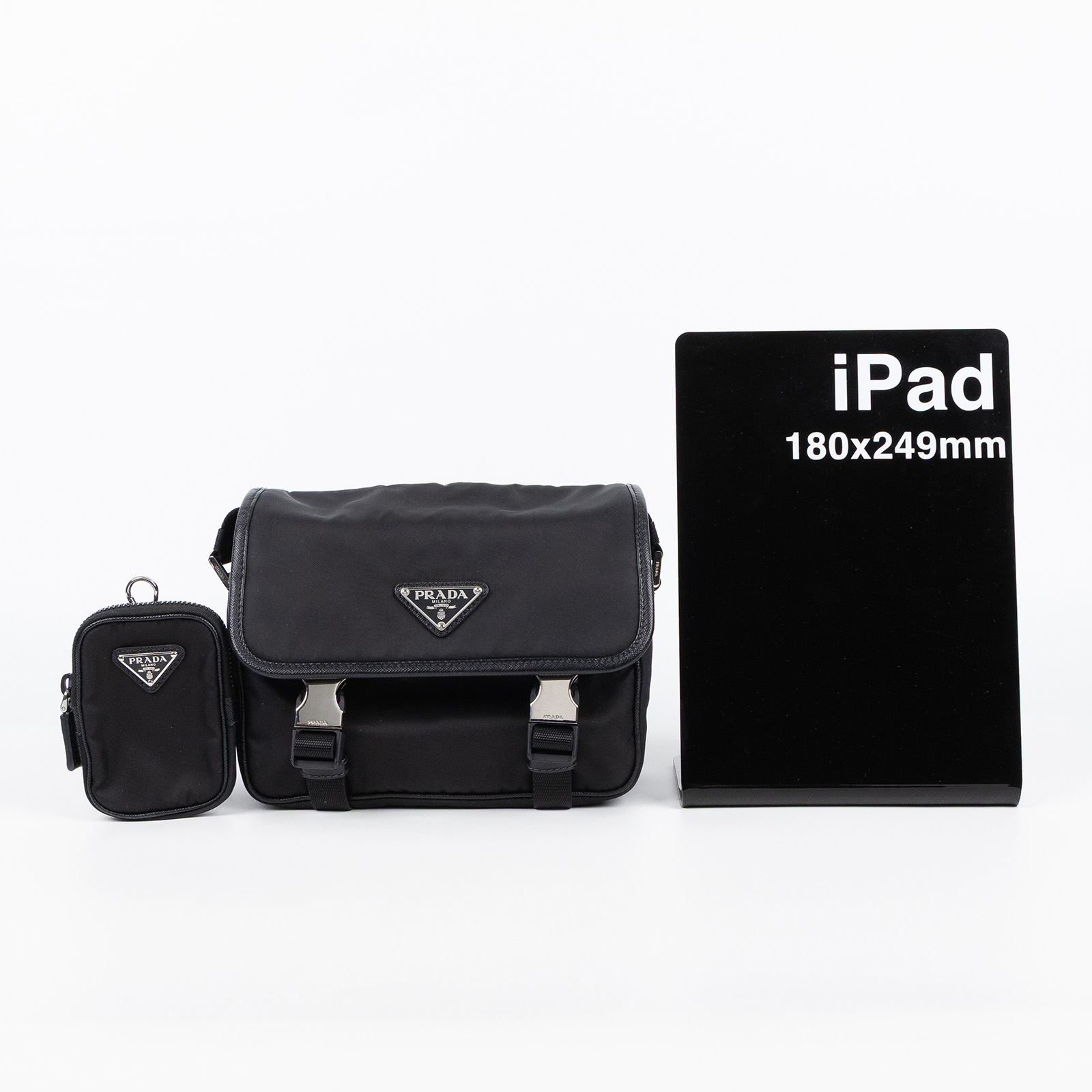 普拉達 PRADA Re-Nylon Saffiano 皮革肩背袋 2VD034_2DMH 黑Re-Nylon 及 Saffiano 皮革肩背袋 防塵袋/內袋