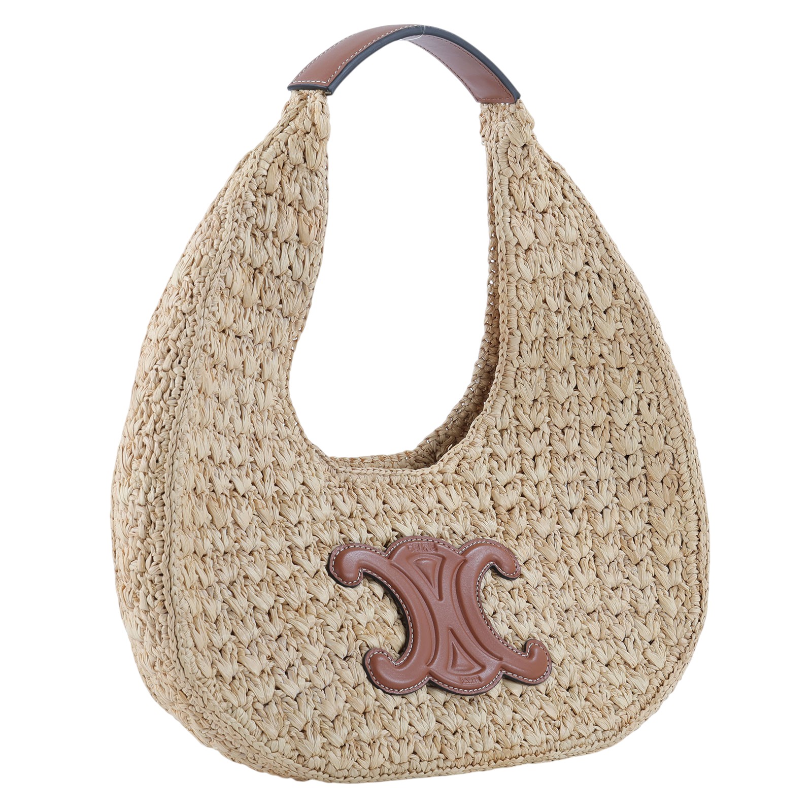 思琳 CELINE Hobo 經典提籃包 112772EYR 凱旋門草編HOBO包 防塵袋