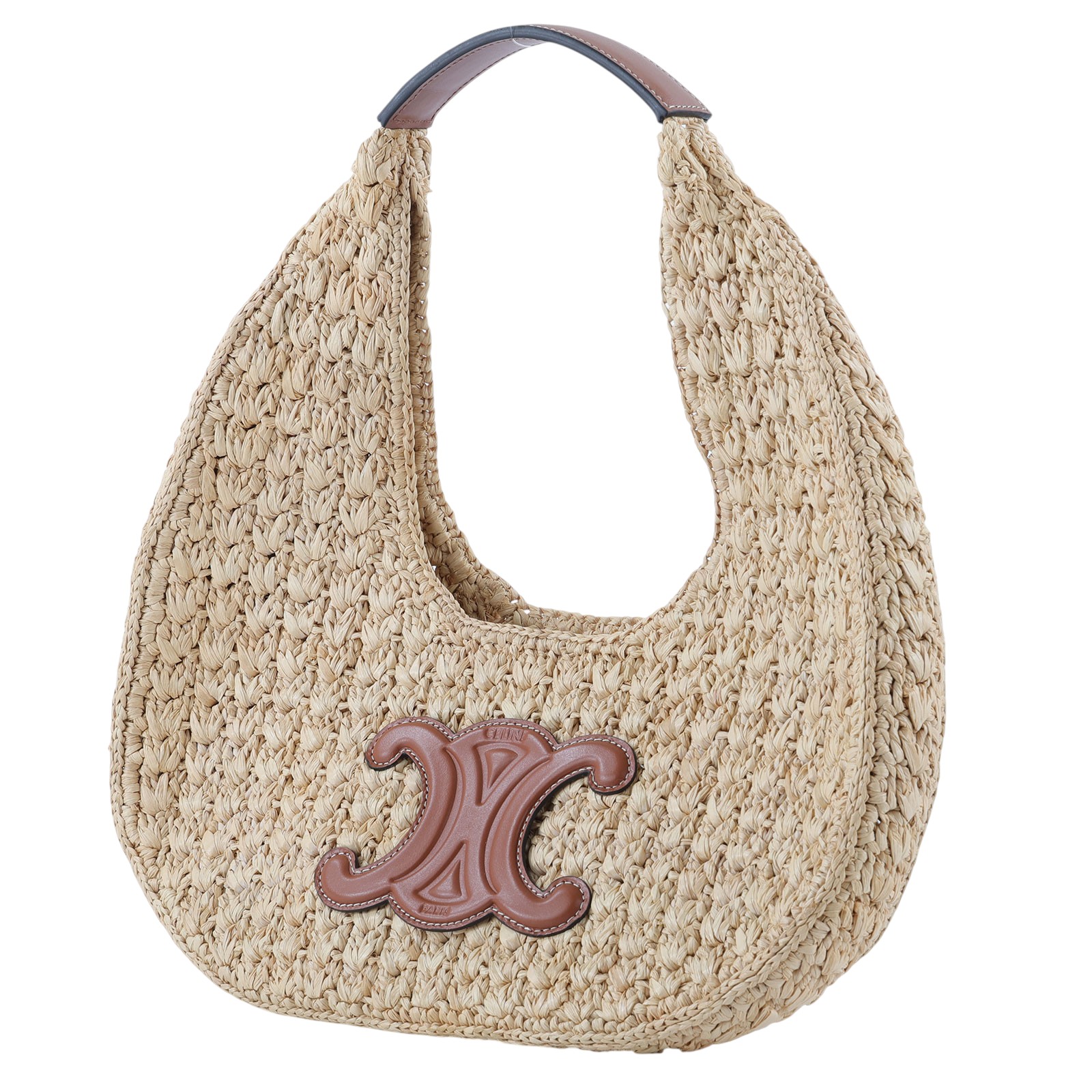 思琳 CELINE Hobo 經典提籃包 112772EYR 凱旋門草編HOBO包 防塵袋