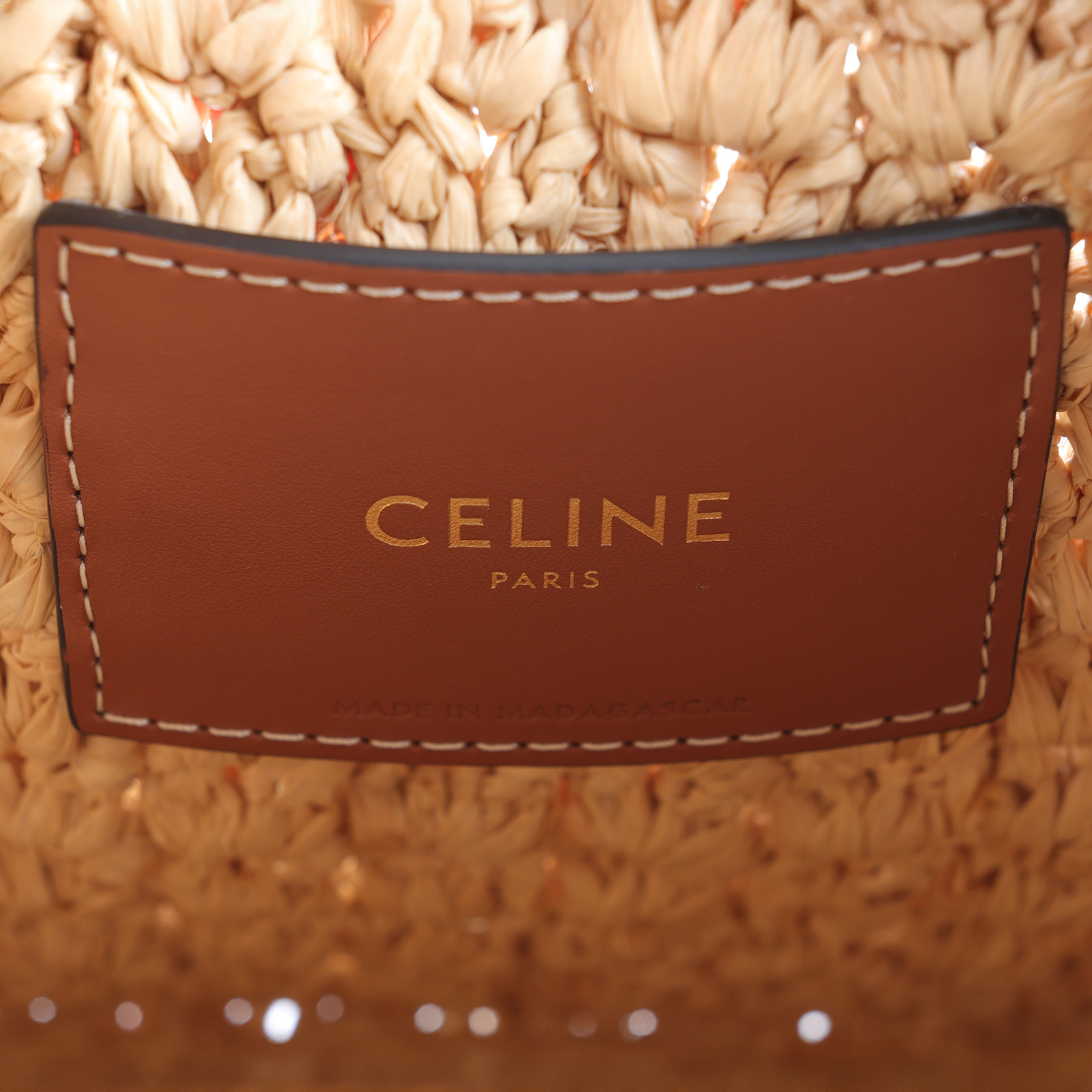 思琳 CELINE Hobo 經典提籃包 112772EYR 凱旋門草編HOBO包 防塵袋