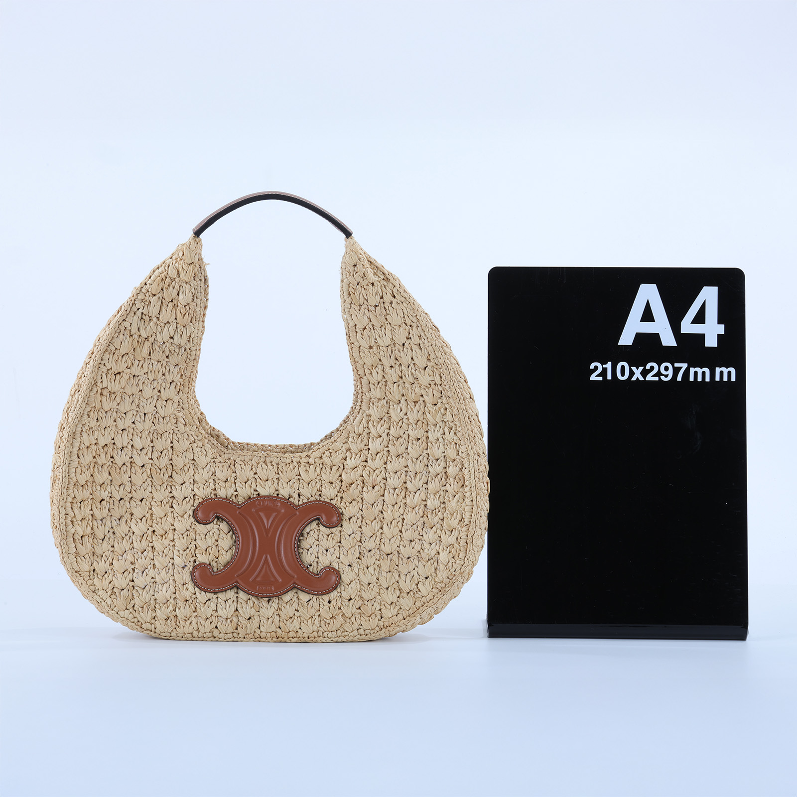 思琳 CELINE Hobo 經典提籃包 112772EYR 凱旋門草編HOBO包 防塵袋