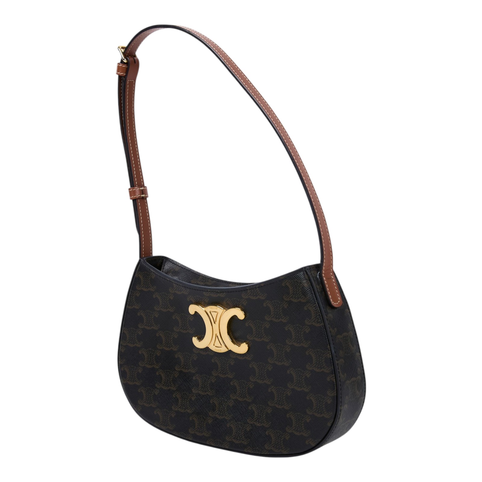 思琳 CELINE Tilly 標識印花 牛皮革 中型 手提 肩背包 115702CUZ 凱旋門TILLY 中號 防塵袋/日本購買證明