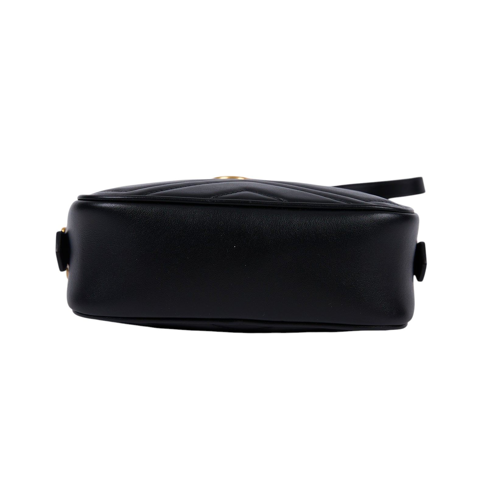 古馳 GUCCI Marmont 迷你袋 金色五金 448065 DTD1T 黑牛皮 GG Marmont 肩背包 無附屬品