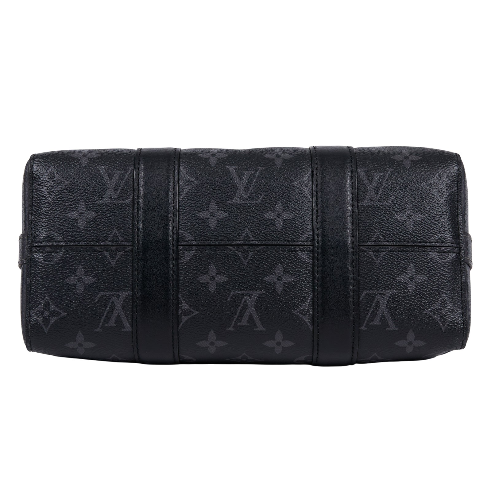 路易威登 LOUIS VUITTON City Keepall Eclipse帆布 拉鍊 斜背包 黑色 M45936 晶片款  背帶/吊牌