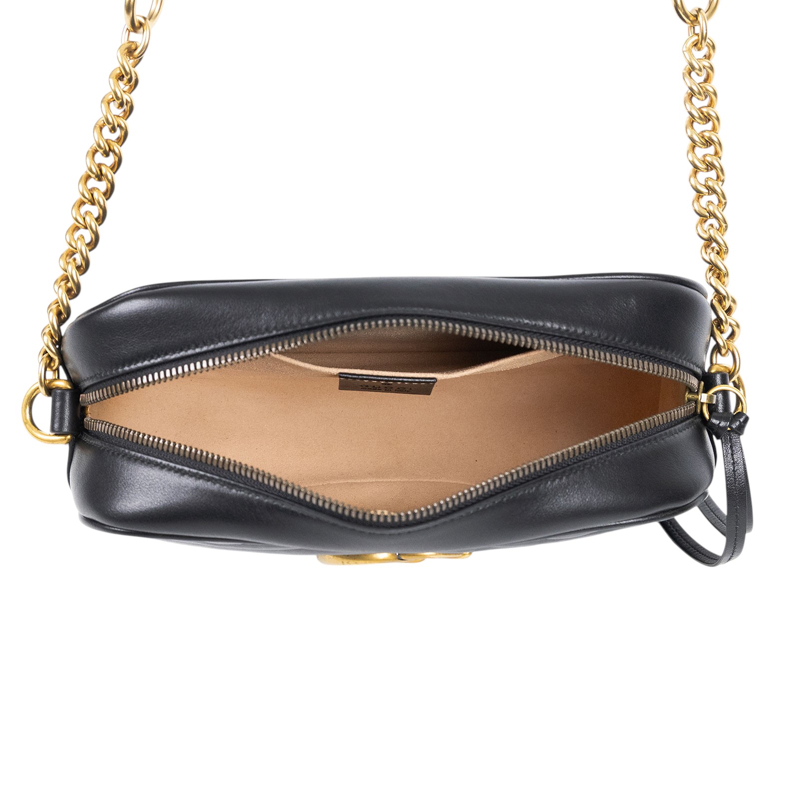 古馳 GUCCI GG Marmont 小型 絎縫 肩揹袋 447632 黑 GG Marmont 肩背包 原廠盒子/防塵袋