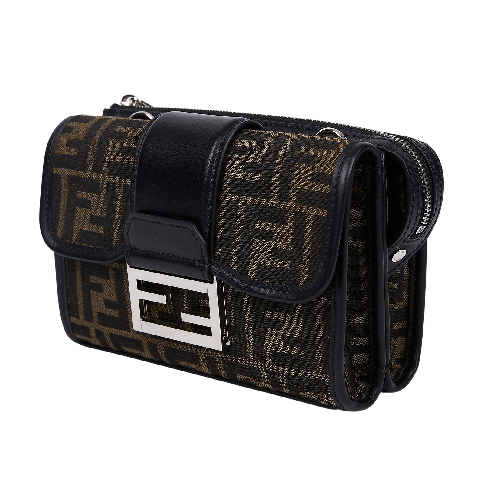 芬迪 FENDI Baguette Double 斜背包 7VA649ALWK 棕Double Baguette 防塵袋