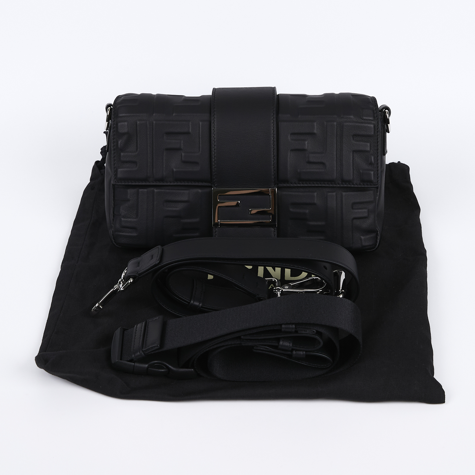 芬迪 FENDI Baguette 斜背包 7VA472A9ZC 男款黑BAGUETTE 防塵袋