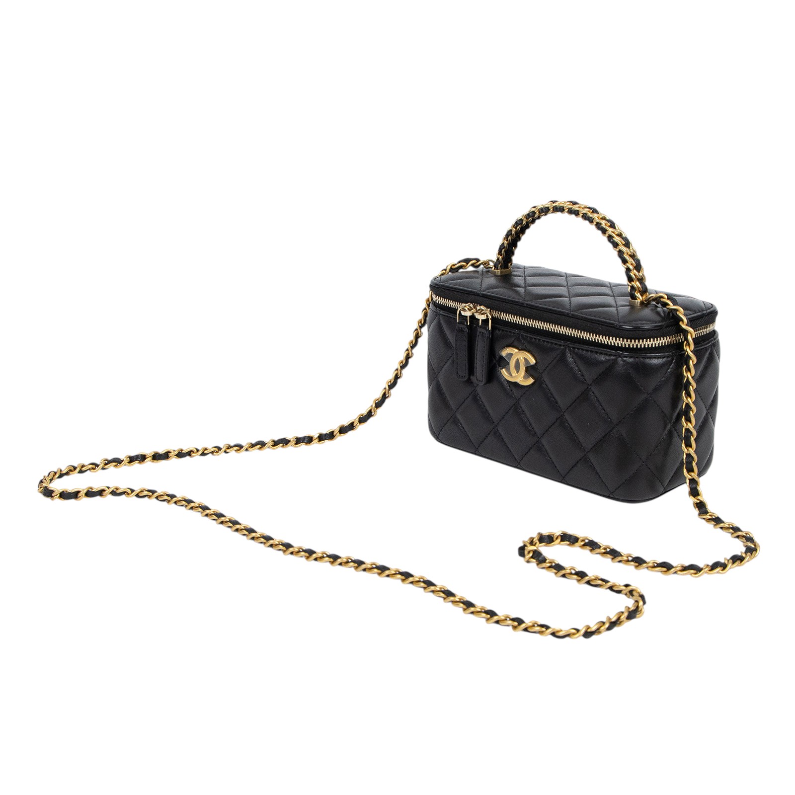 香奈兒 CHANEL Vanity Case 化妝箱 AP4064 晶片款 黑羊VANITY 原廠盒子/防塵袋