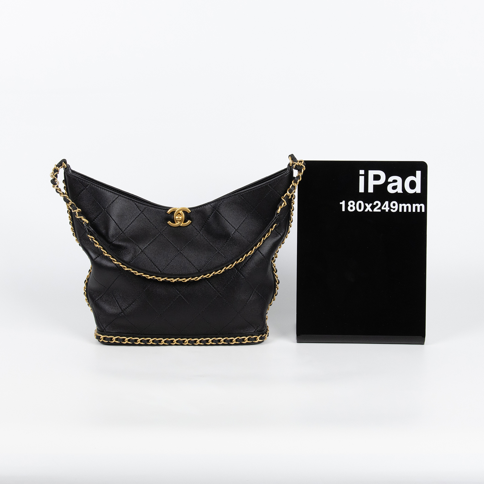 香奈兒 CHANEL 流浪包 Hobo Bag 肩背包 AS5549 B20290 晶片款 黑羊金扣HOBO 原廠盒子/防塵袋/購買證明