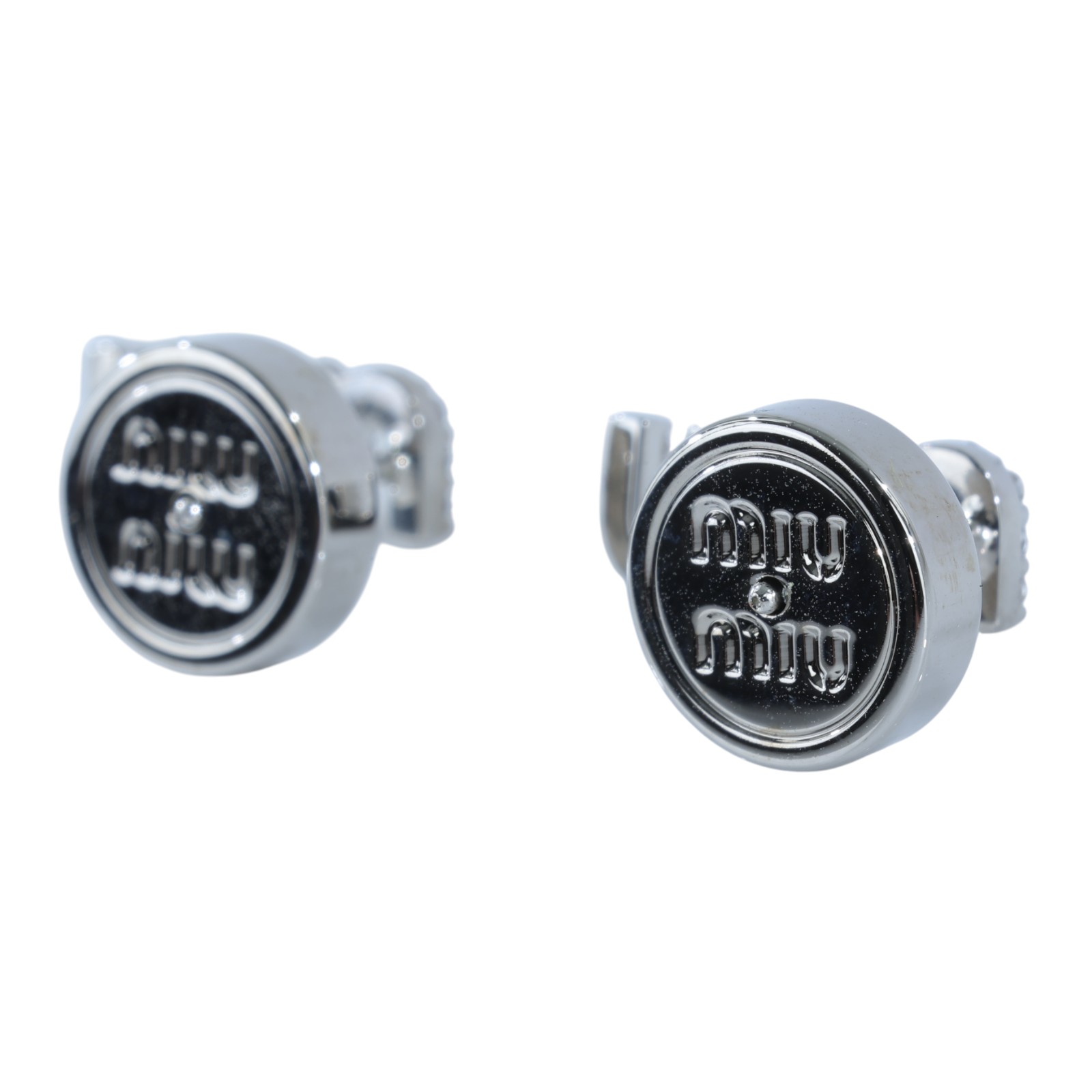 繆繆 MIU MIU 水晶 耳釘 5IO059_2DNC 銀水鑽耳環 原廠盒子/防塵袋