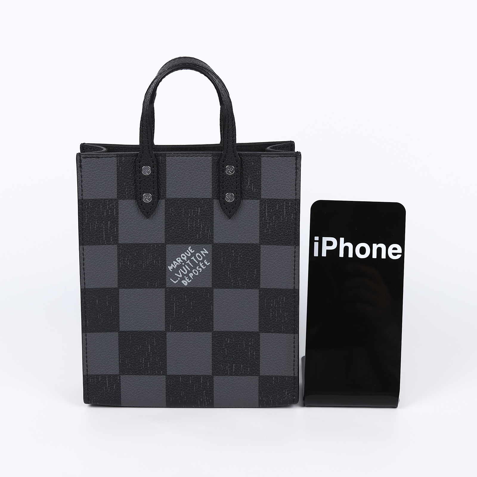 路易威登 LOUIS VUITTON Sac Plat 手提 鏈條包 N60495 晶片款 黑牛棋盤格SAC PLAT 防塵袋