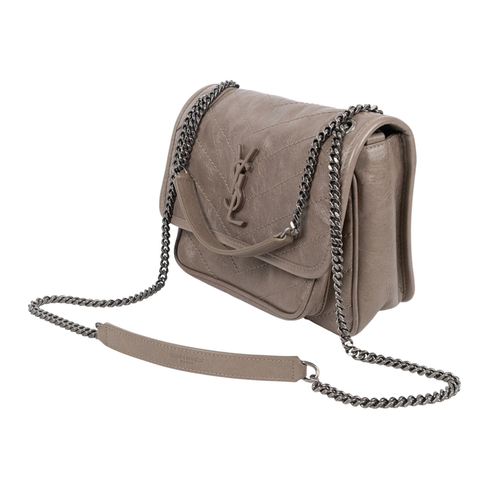 聖羅蘭 YSL SAINT LAURENT Niki 復古小牛皮 Baby 斜背 翻蓋包 6331850EN08  Entrupy鑑定書