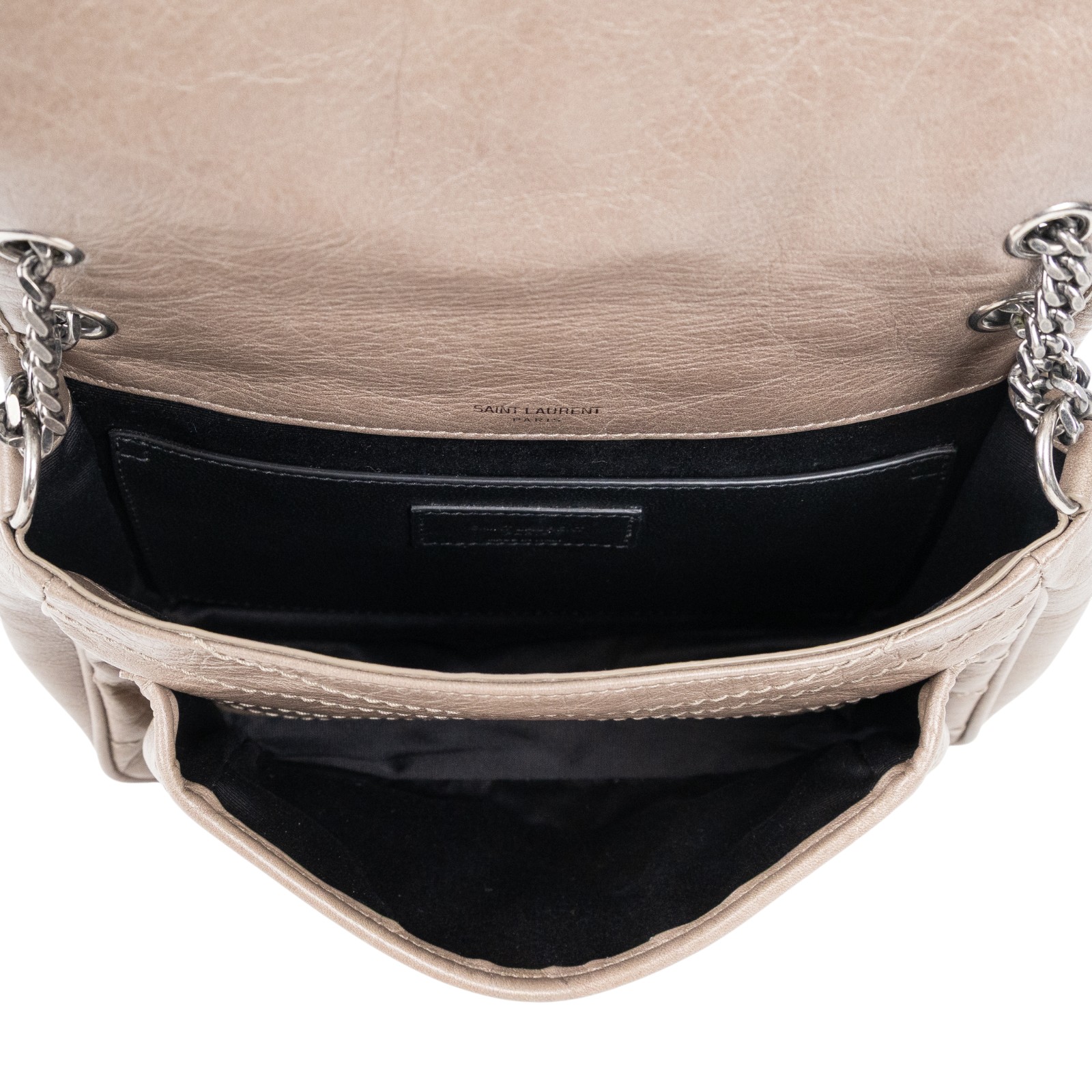 聖羅蘭 YSL SAINT LAURENT Niki 復古小牛皮 Baby 斜背 翻蓋包 6331850EN08  Entrupy鑑定書