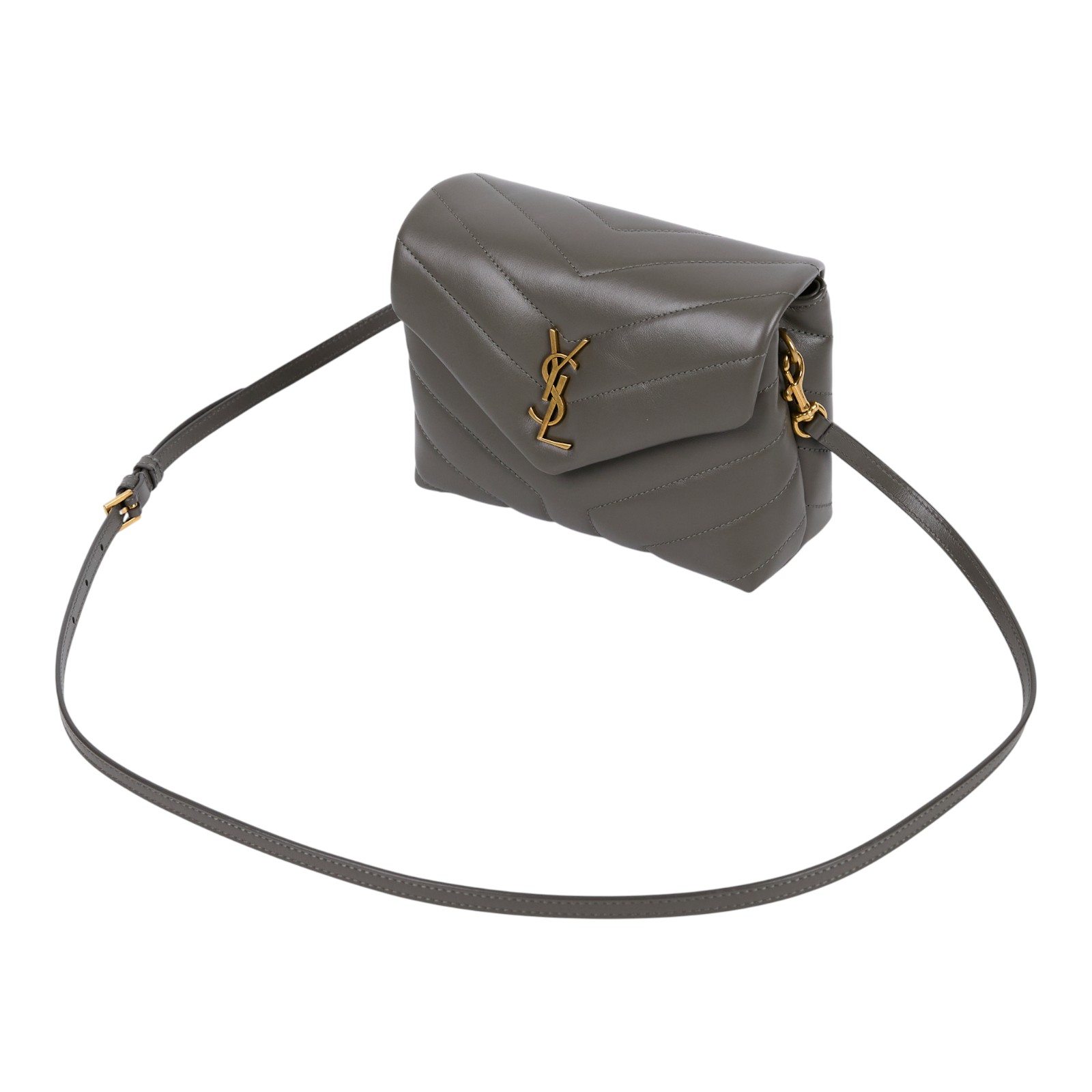 聖羅蘭 YSL SAINT LAURENT Loulou 絎縫 小牛皮 TOY 迷你 手袋  肩背 斜背包 金色五金 678401DV707  原廠盒子/防塵袋/背帶