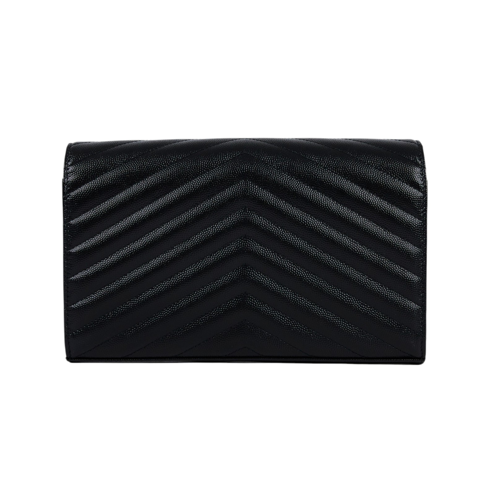 聖羅蘭 YSL SAINT LAURENT Cassandre 經典粒面皮革 鏈條 錢包 同色五金 377828BOW08  原廠盒子/防塵袋