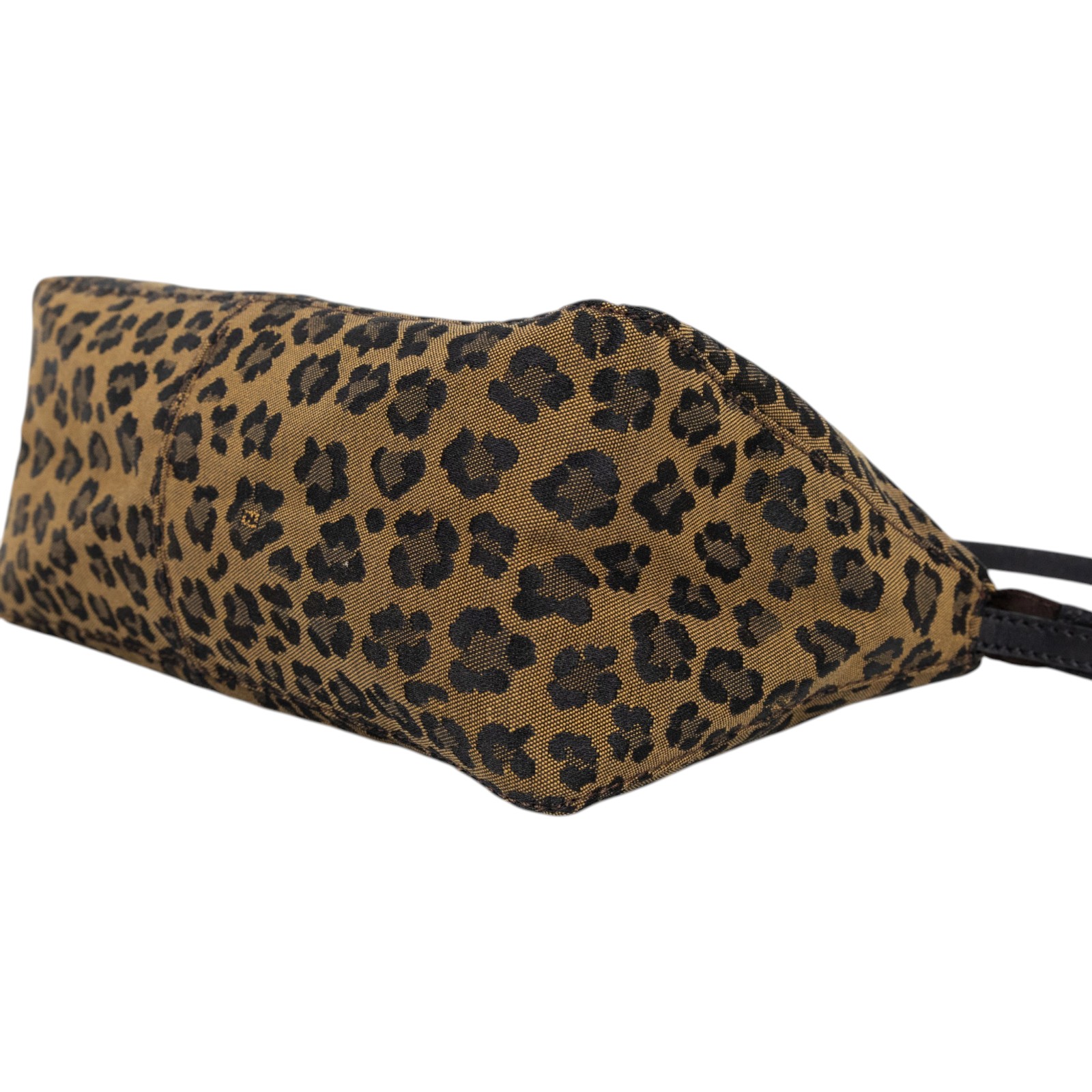 芬迪 FENDI Zucchino Pochette 帆布 肩背包 8BR26700NVT 豹紋肩背包 無附屬品